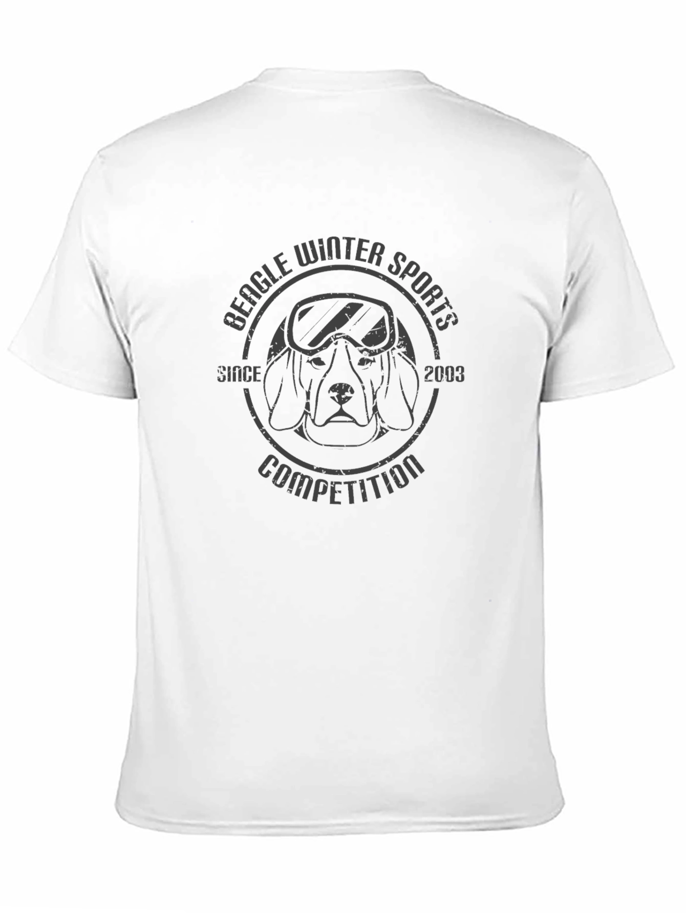Beagle Winter Sports Competition Black T-Shirt