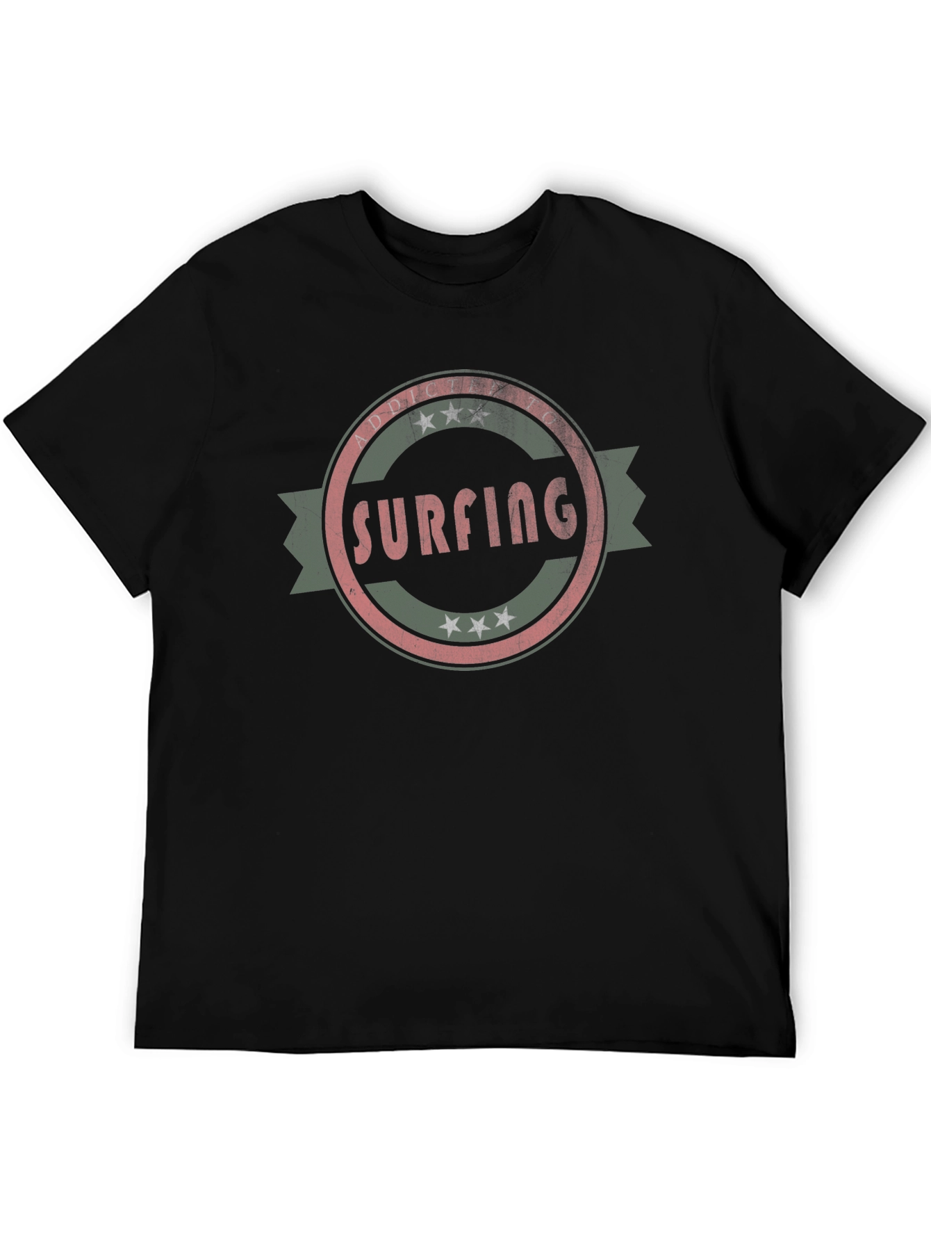 Surfing Addict Black T-Shirt
