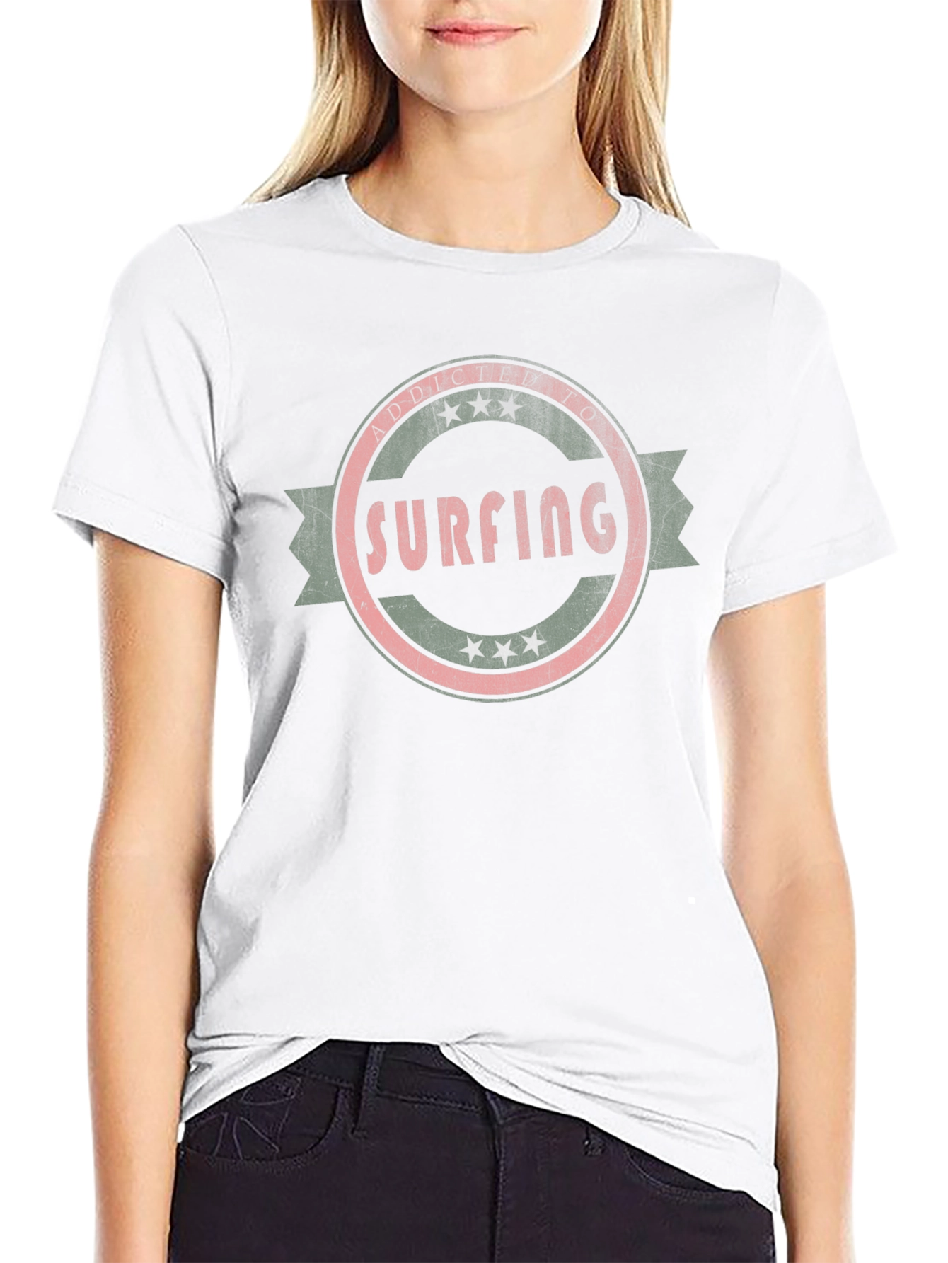 Surfing Addict Black T-Shirt