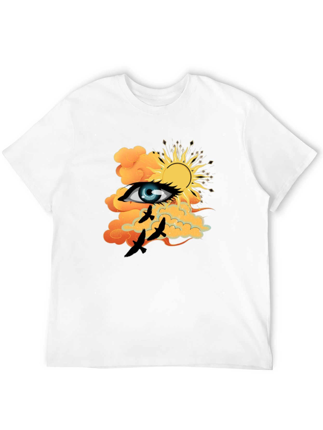Eye & Sun Graphic Tee - Black Cotton Blend