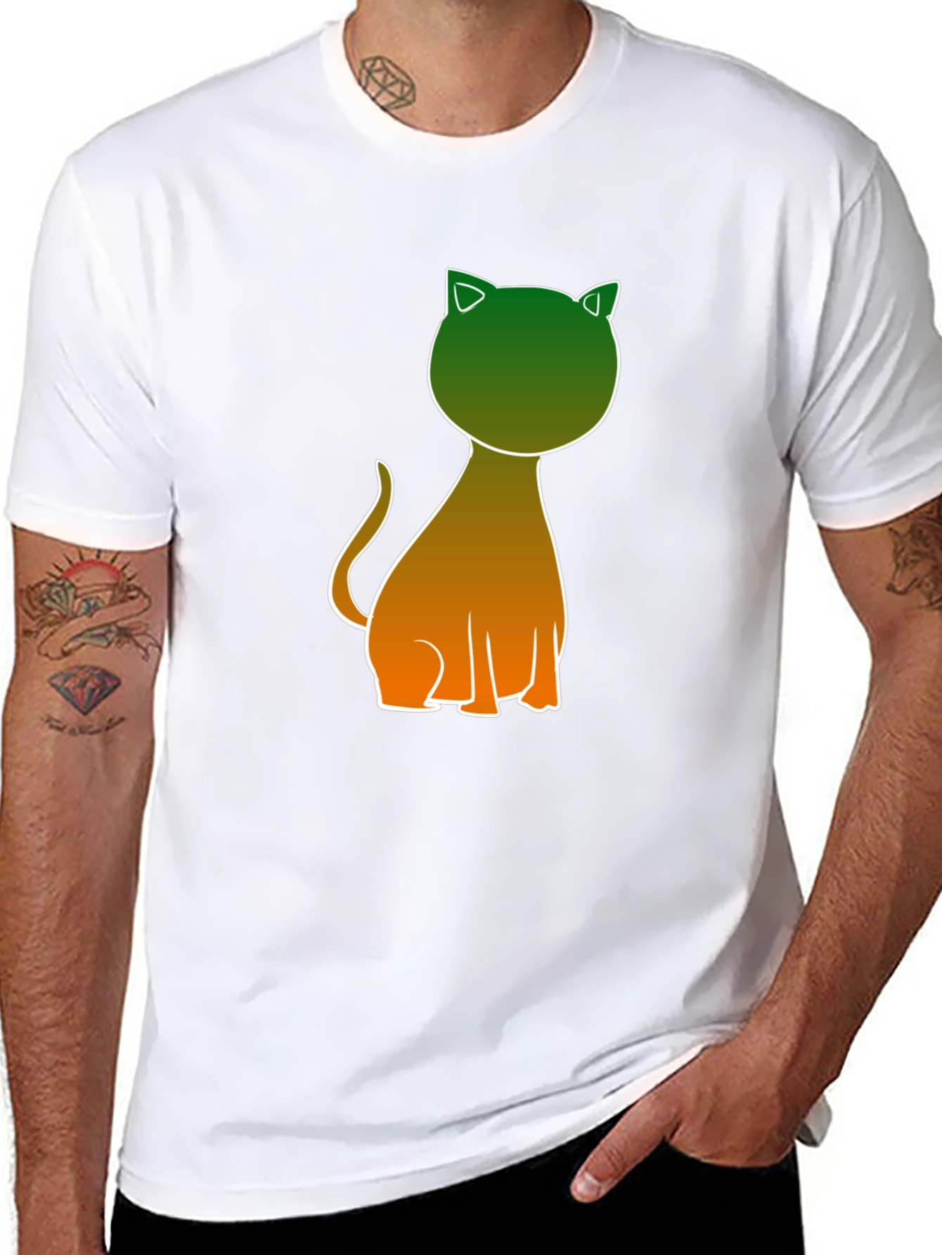 Cool Cat Graphic Tee - Black Casual Shirt