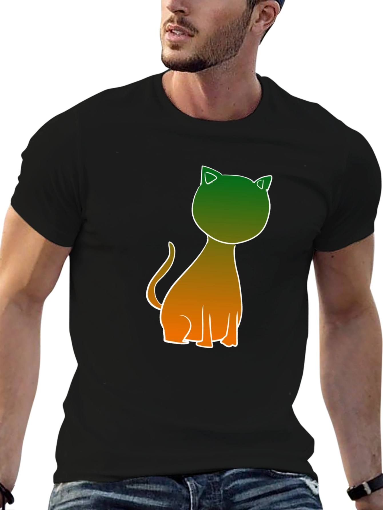 Cool Cat Graphic Tee - Black Casual Shirt