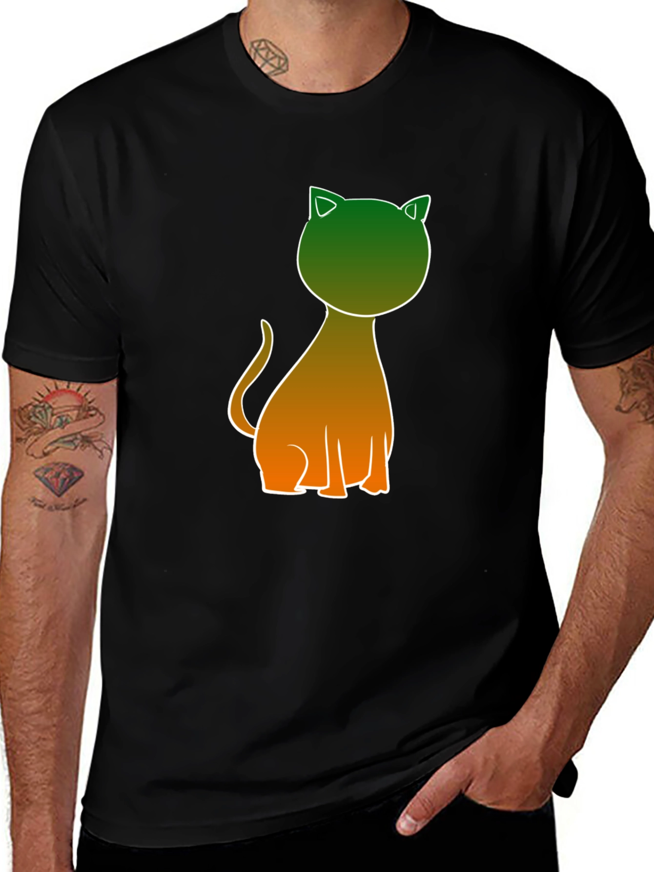 Cool Cat Graphic Tee - Black Casual Shirt