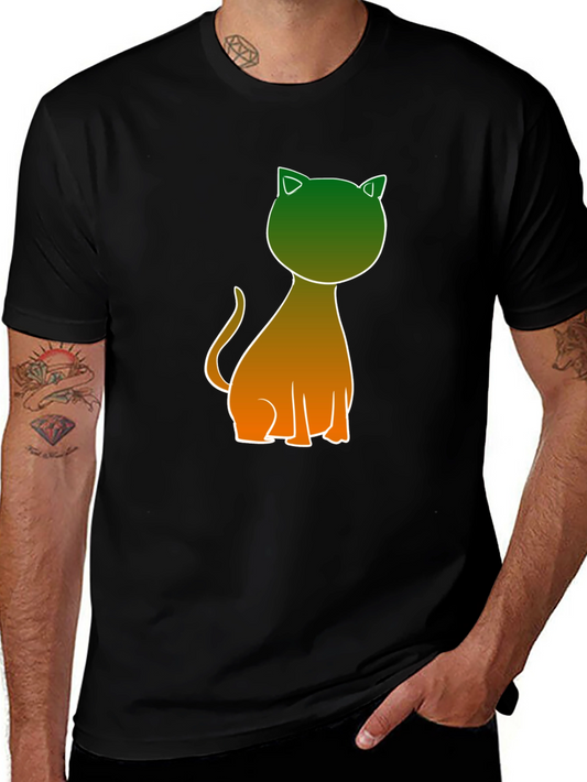 Cool Cat Graphic Tee - Black Casual Shirt