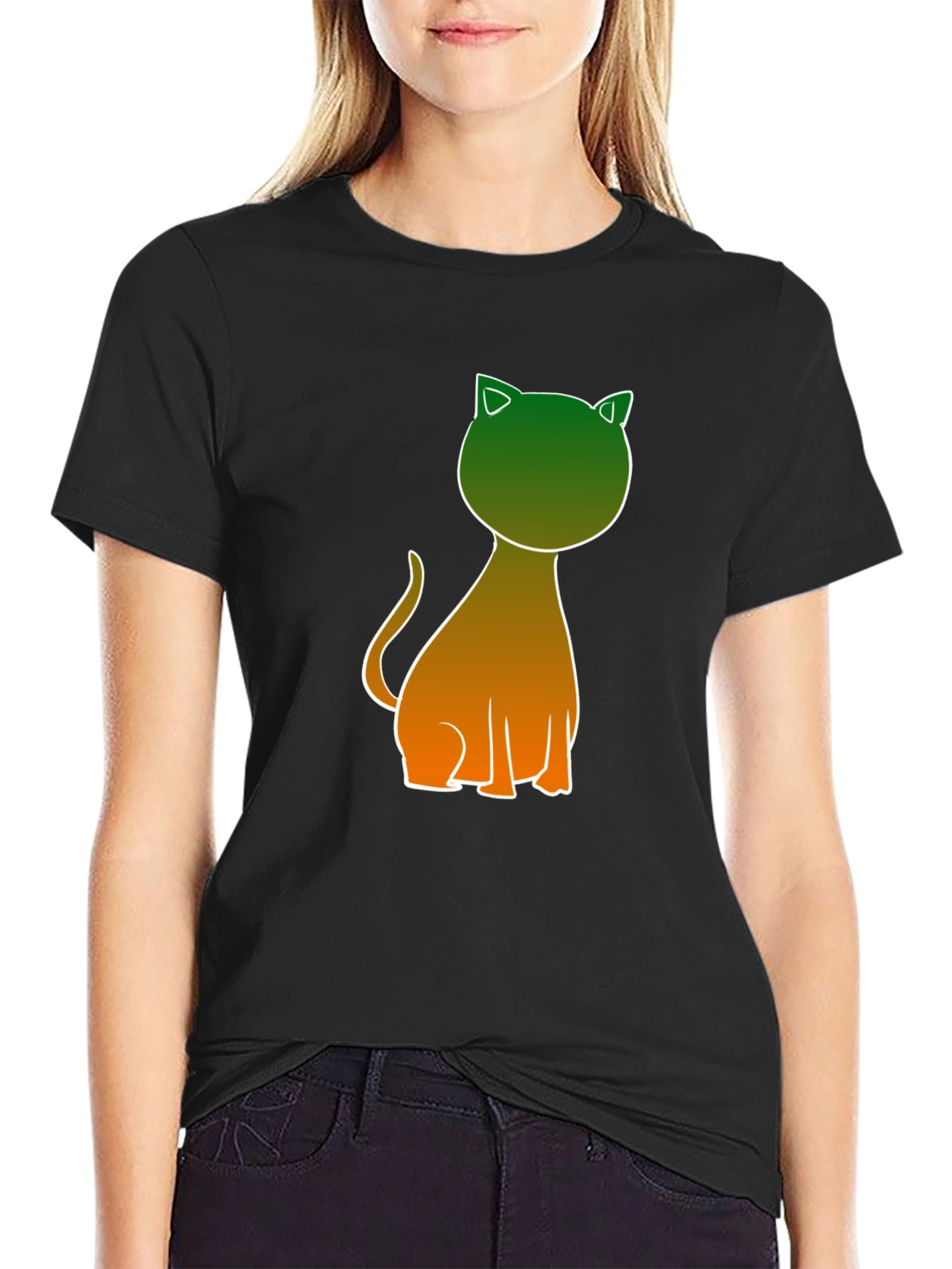 Cool Cat Graphic Tee - Black Casual Shirt