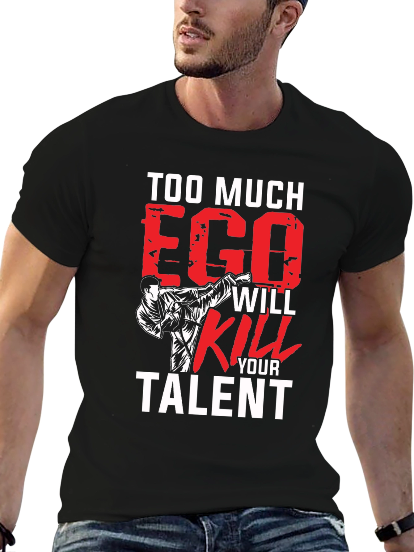 Too Much Ego Black T-Shirt