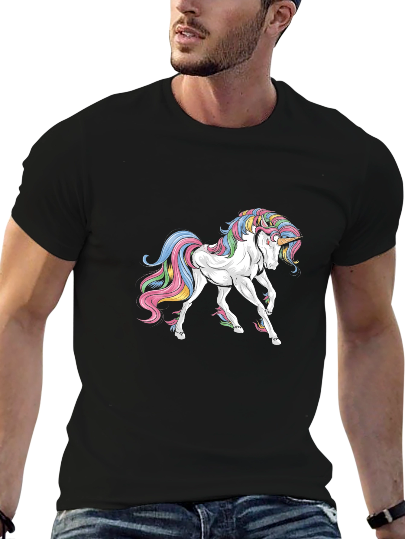 Unicorn Graphic Black T-Shirt