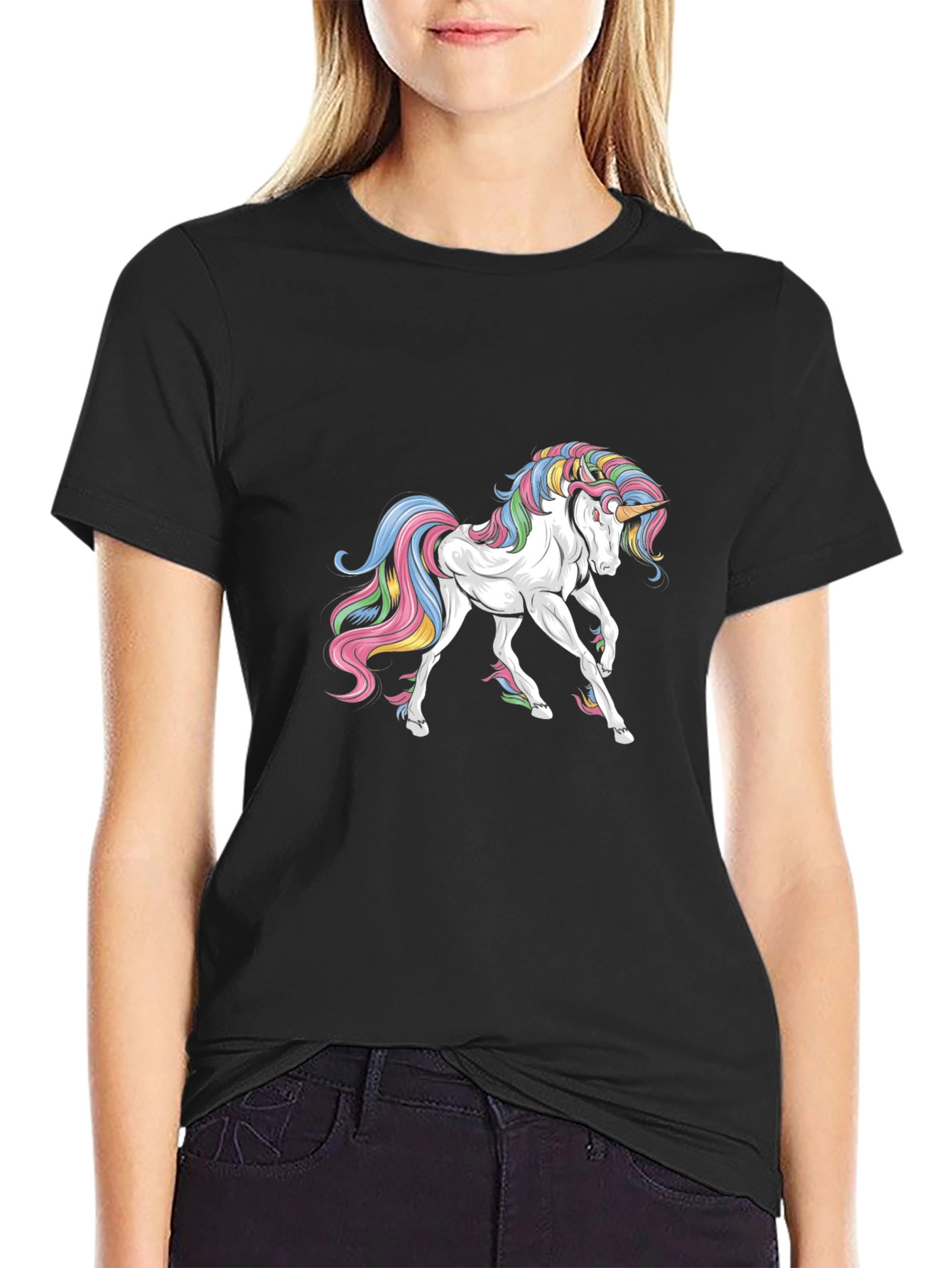 Unicorn Graphic Black T-Shirt