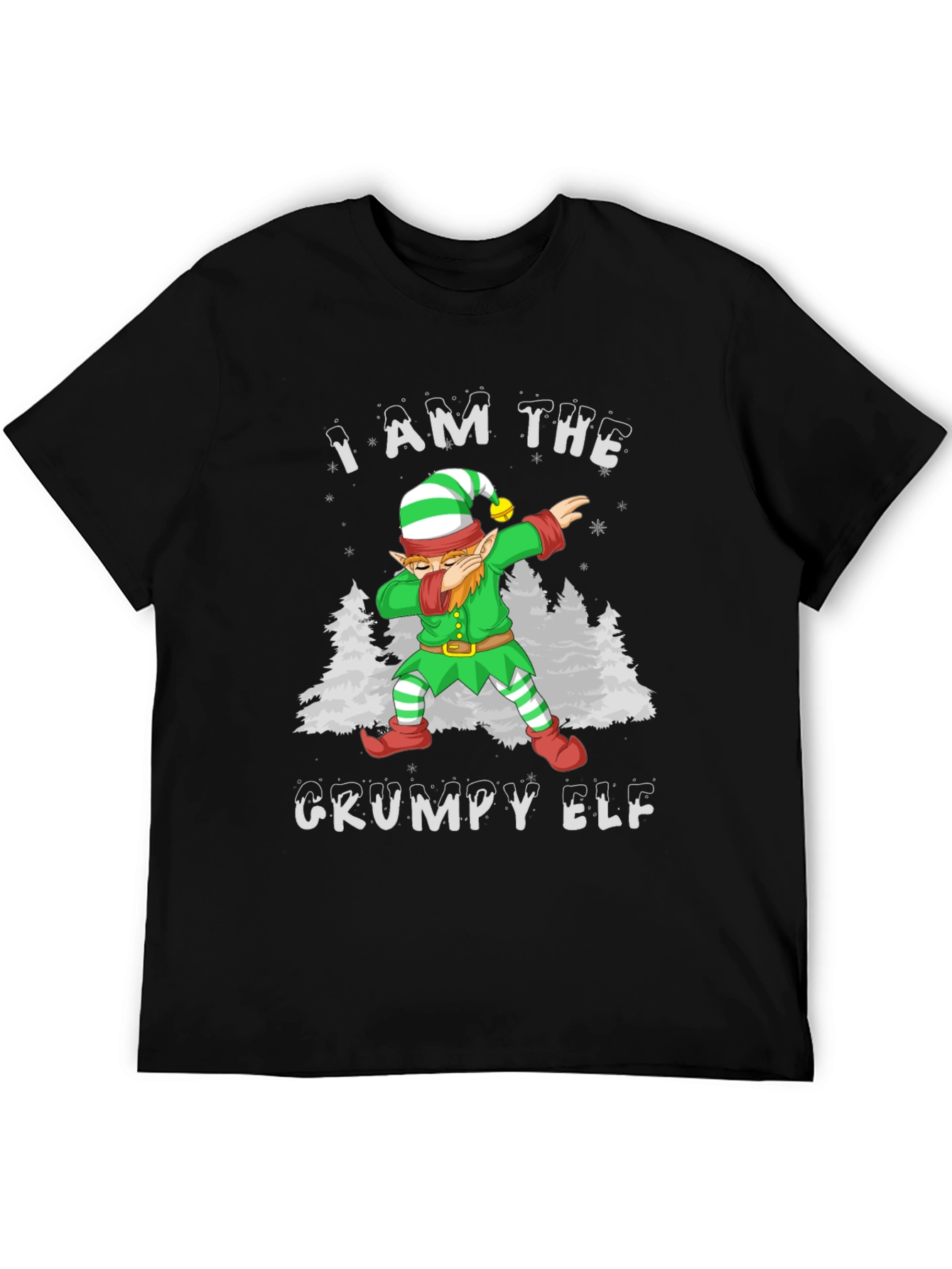 Grumpy Elf Dabbing Christmas T-Shirt