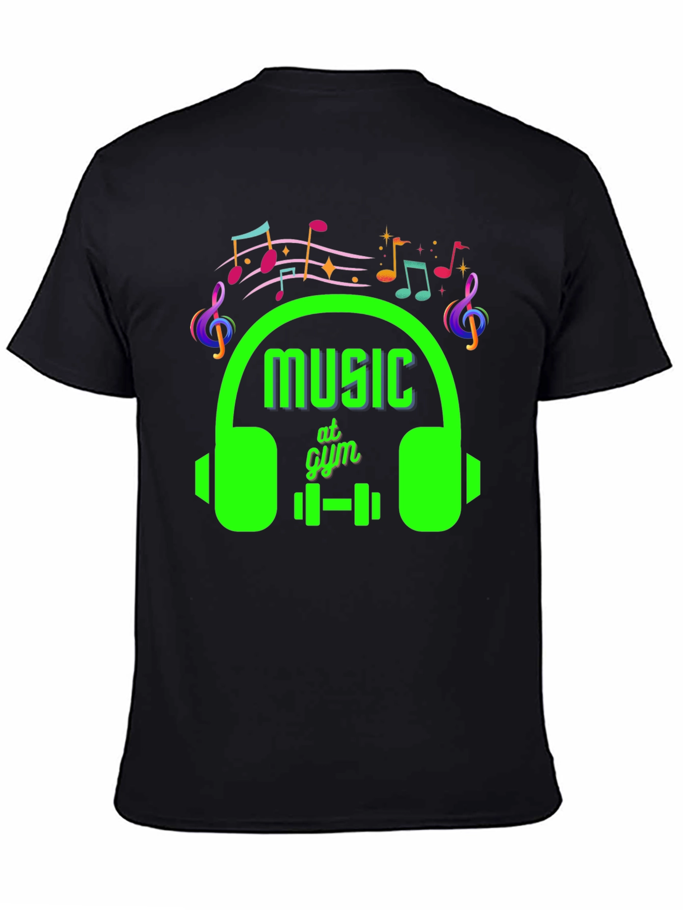 Music at Gym Black T-Shirt