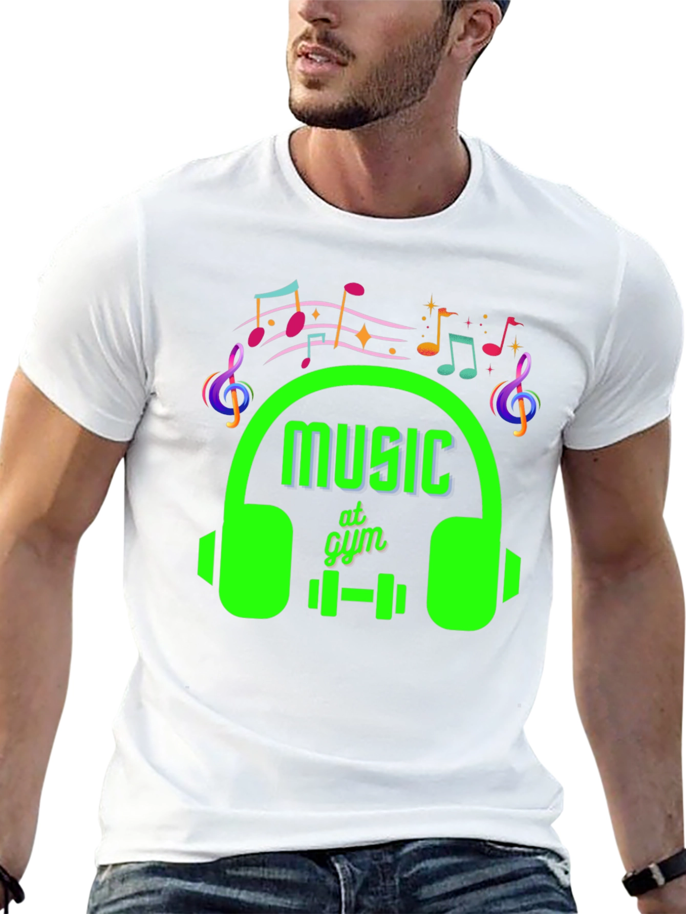 Music at Gym Black T-Shirt