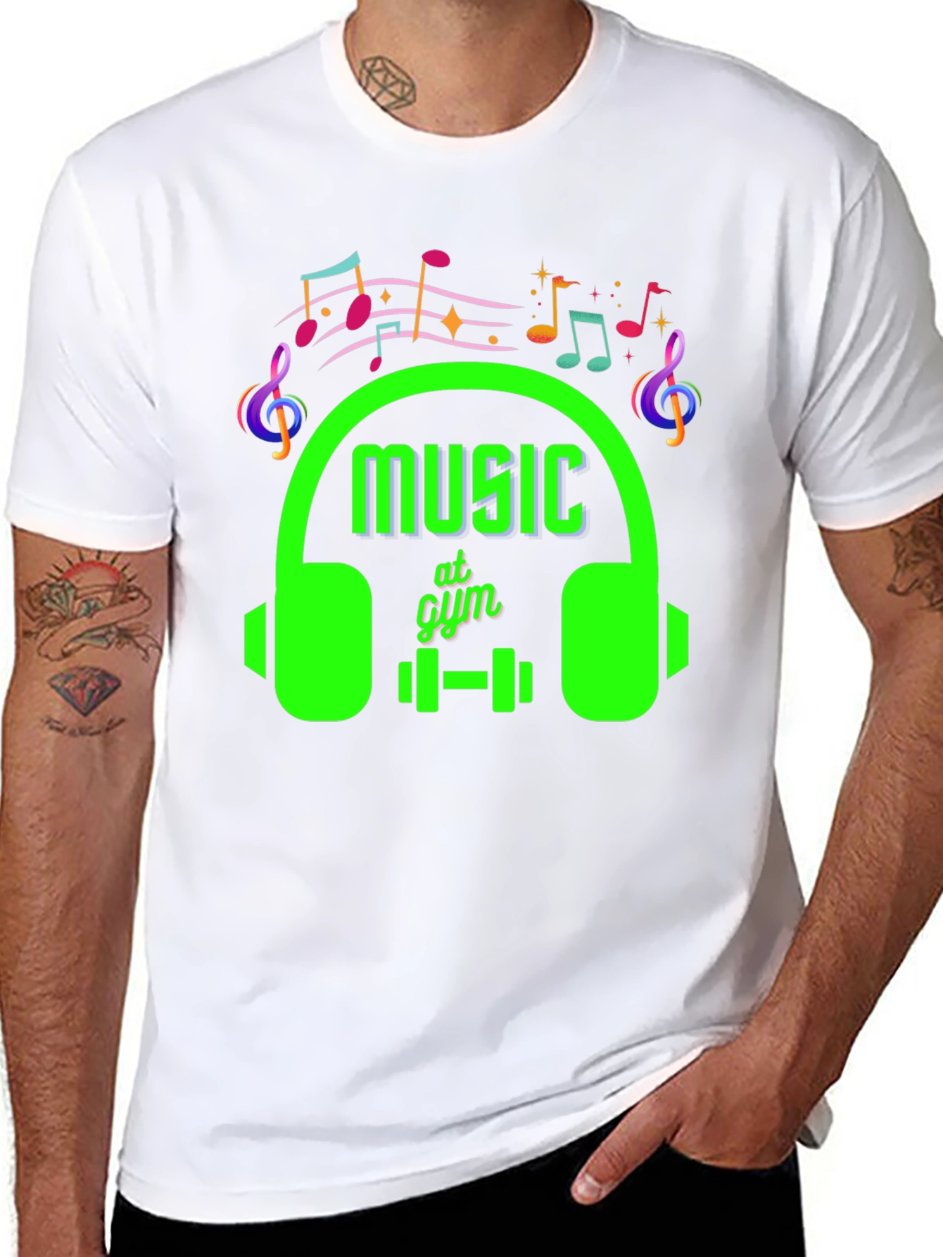Music at Gym Black T-Shirt