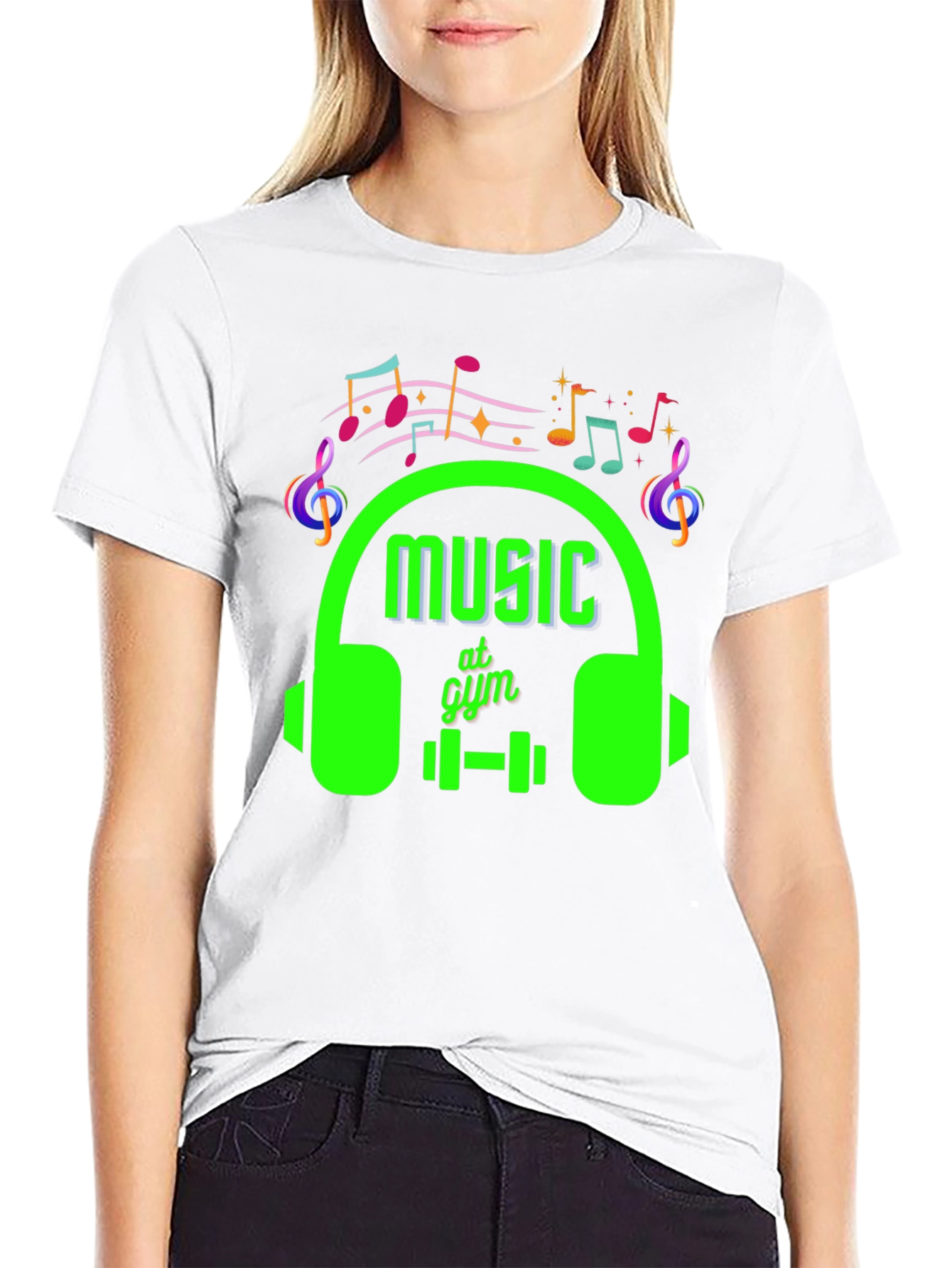 Music at Gym Black T-Shirt