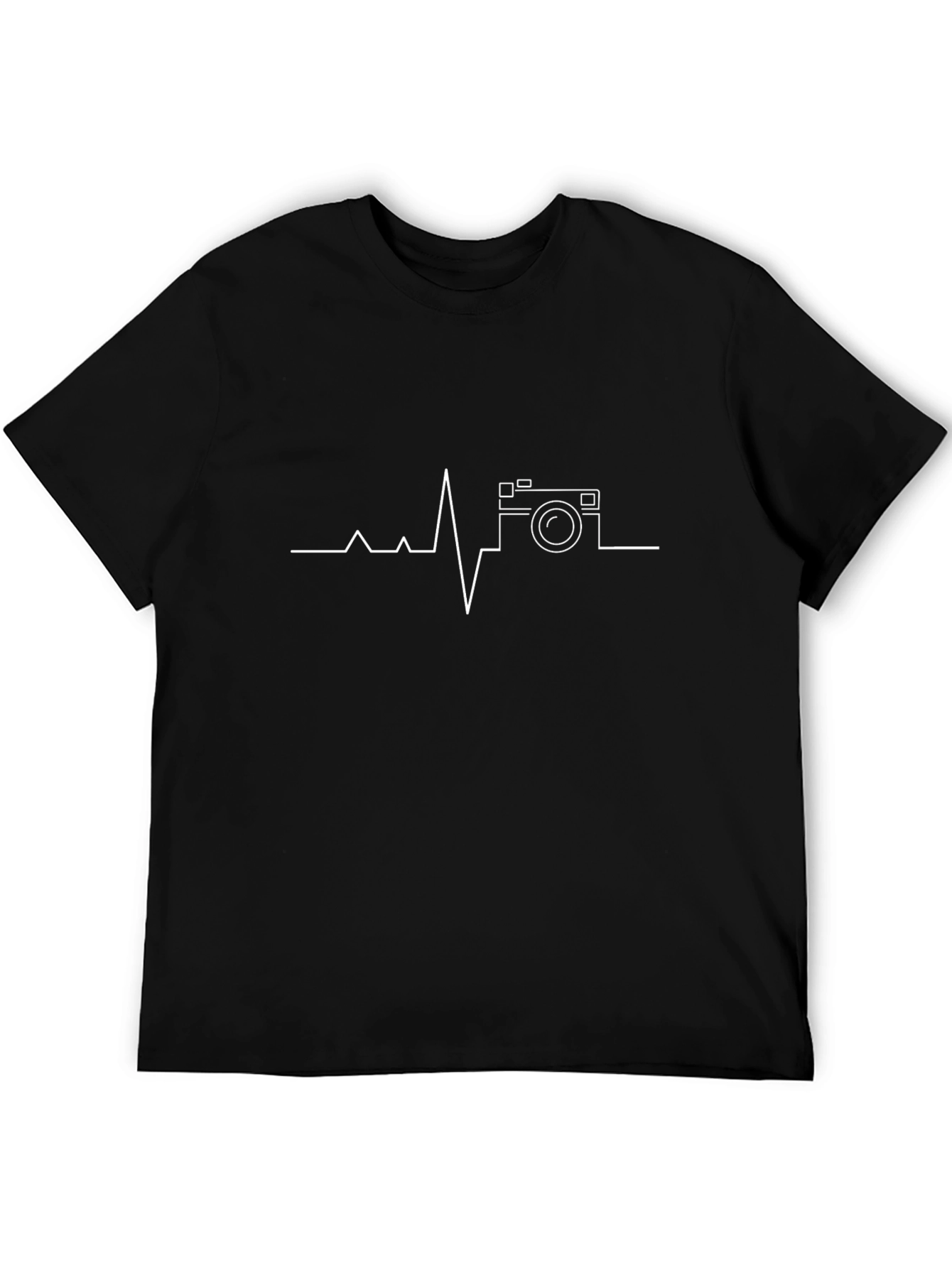 Camera Heartbeat Graphic Tee - Black