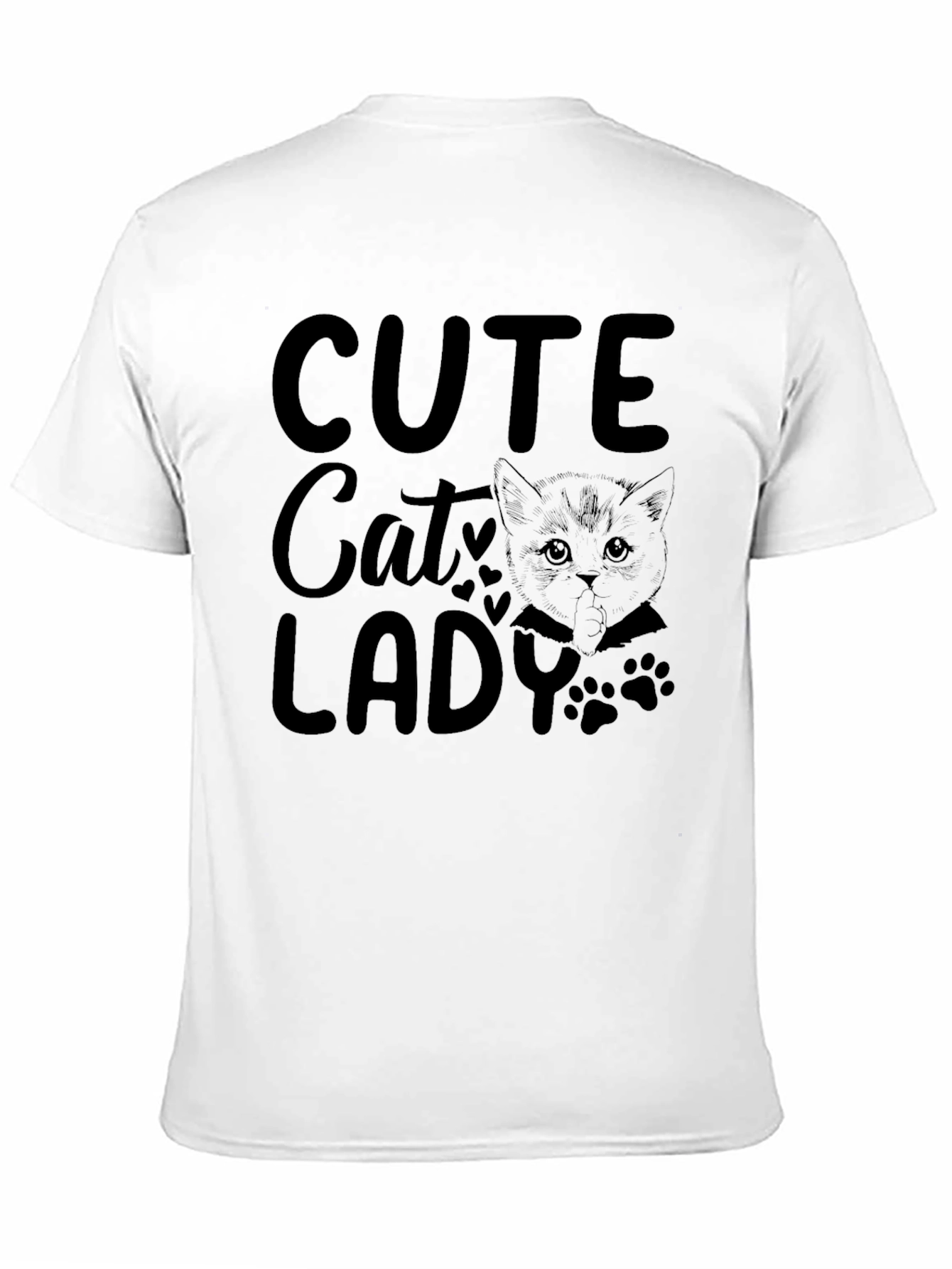 Cute Cat Lady Black T-Shirt