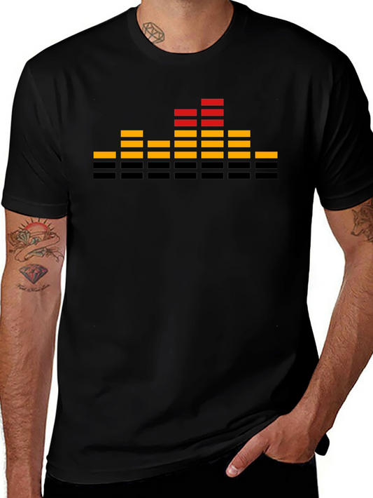 Retro Equalizer Graphic T-Shirt - Black