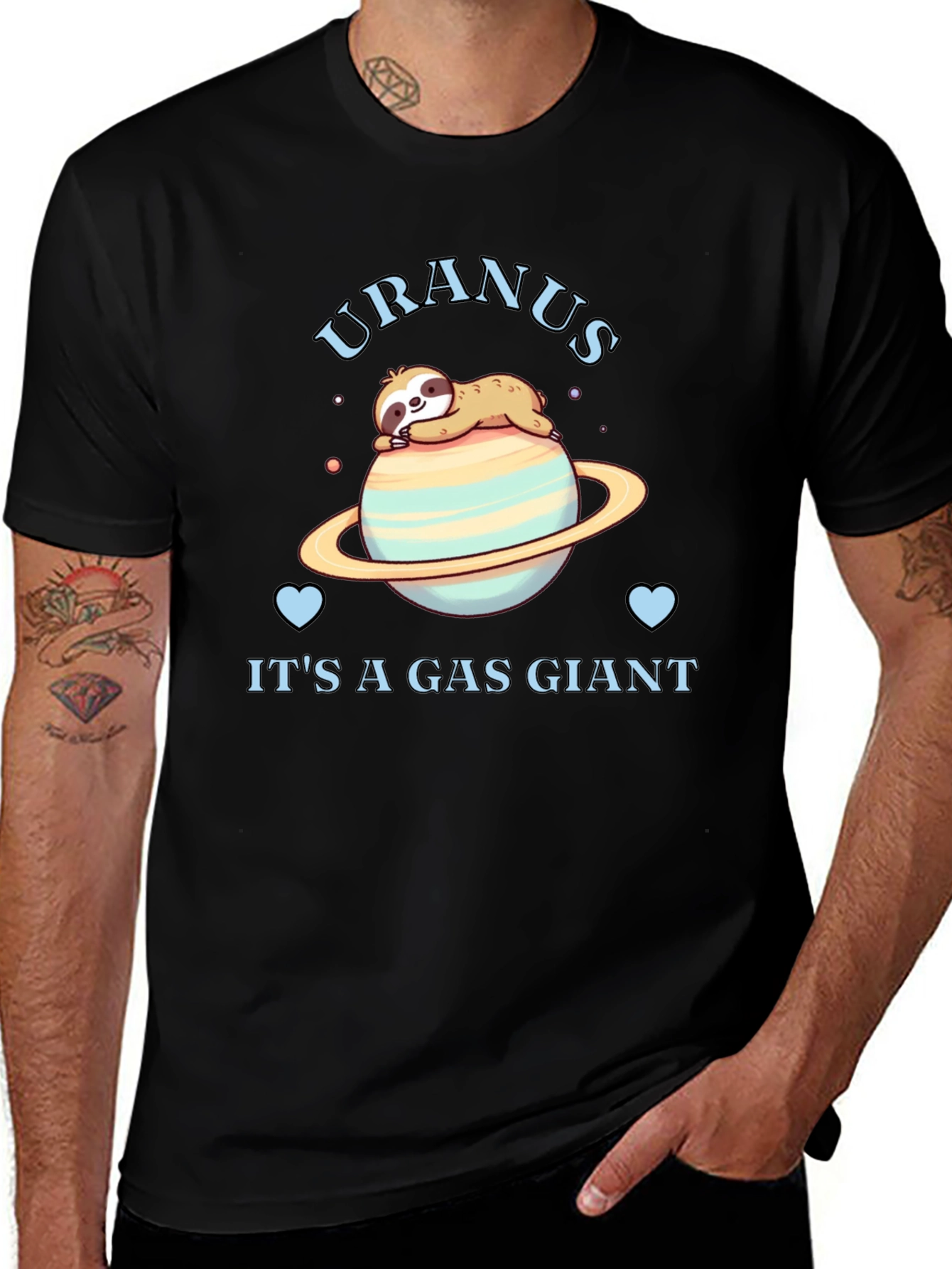 Uranus Gas Giant Sloth Graphic T-Shirt