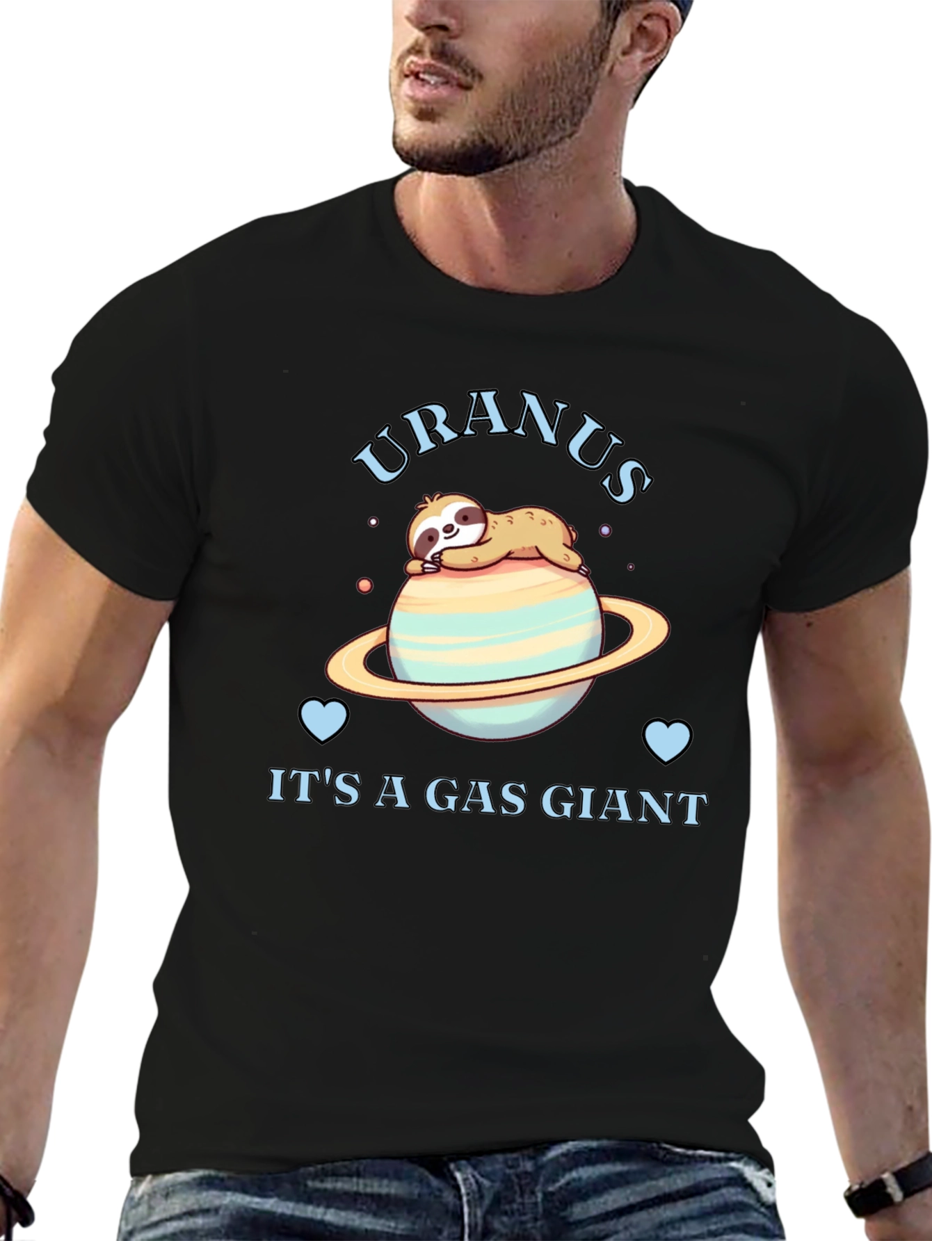 Uranus Gas Giant Sloth Graphic T-Shirt