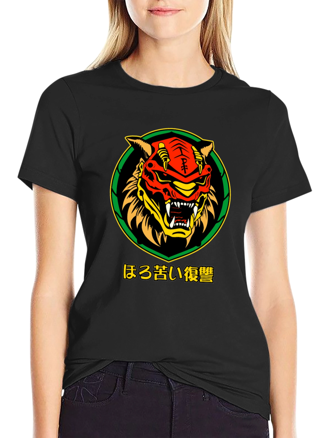 Samurai Tiger Graphic Tee - Black