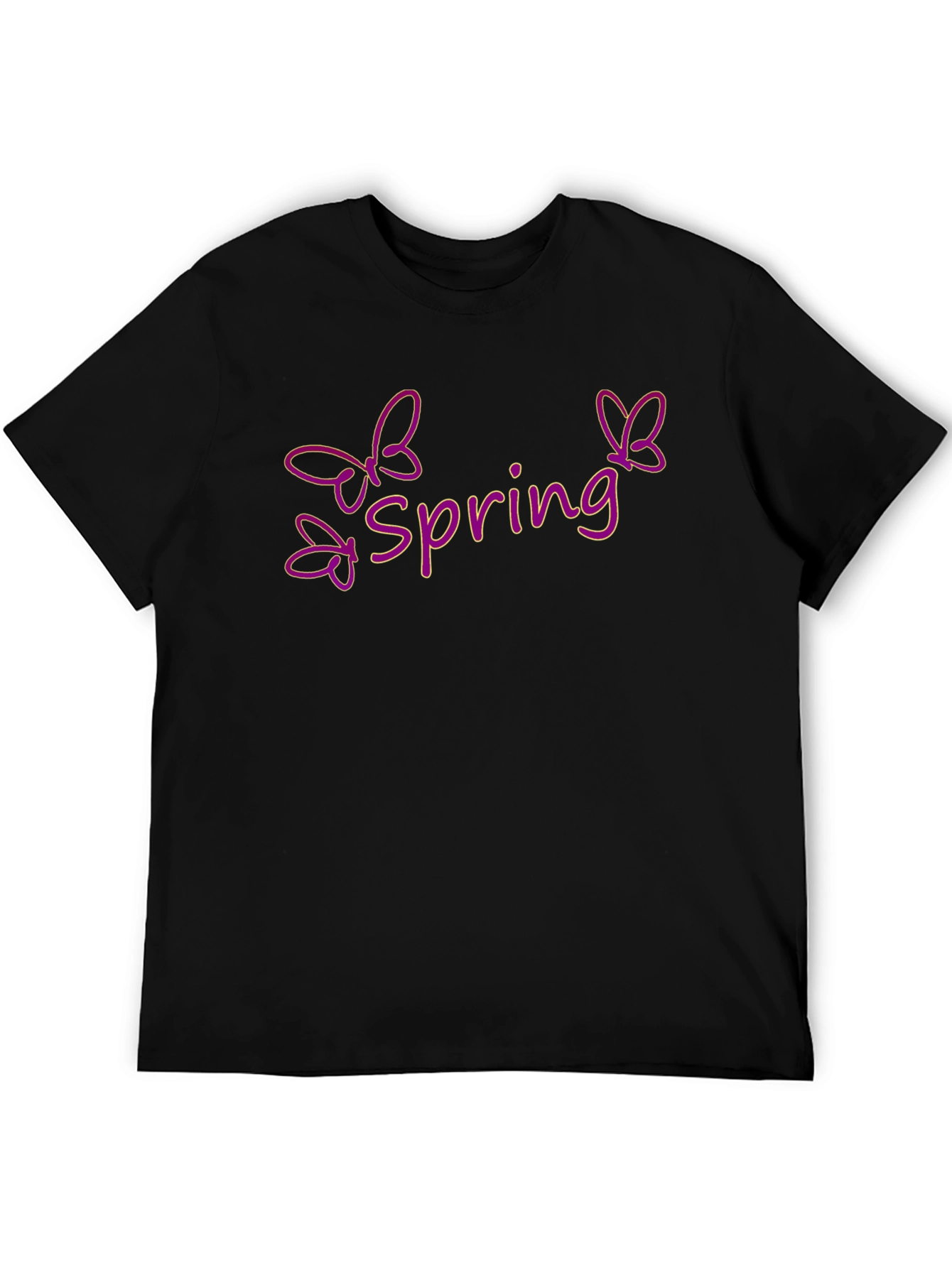 Spring Butterfly Graphic Tee - Black