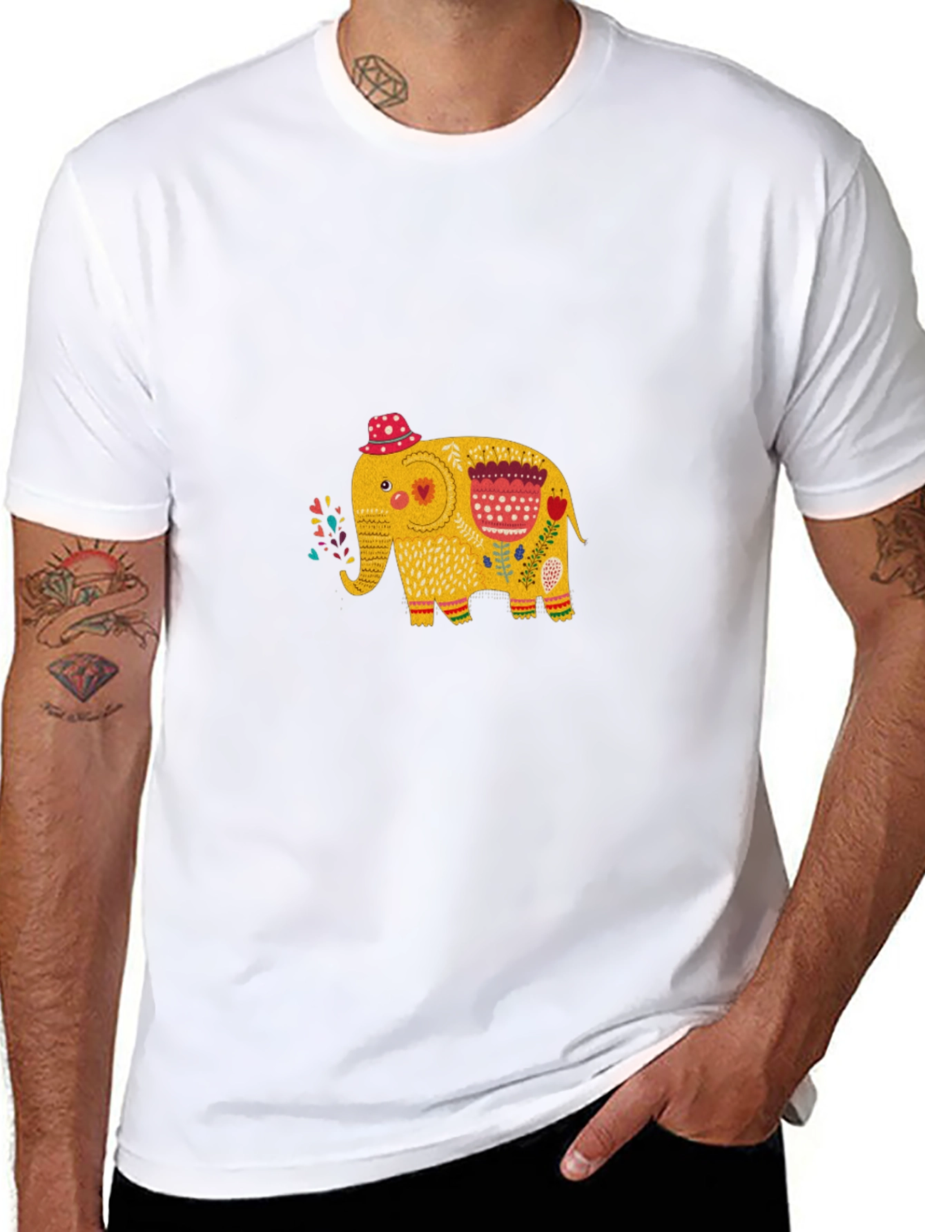 Elephant Graphic Black T-Shirt
