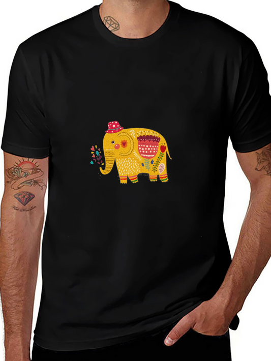Elephant Graphic Black T-Shirt