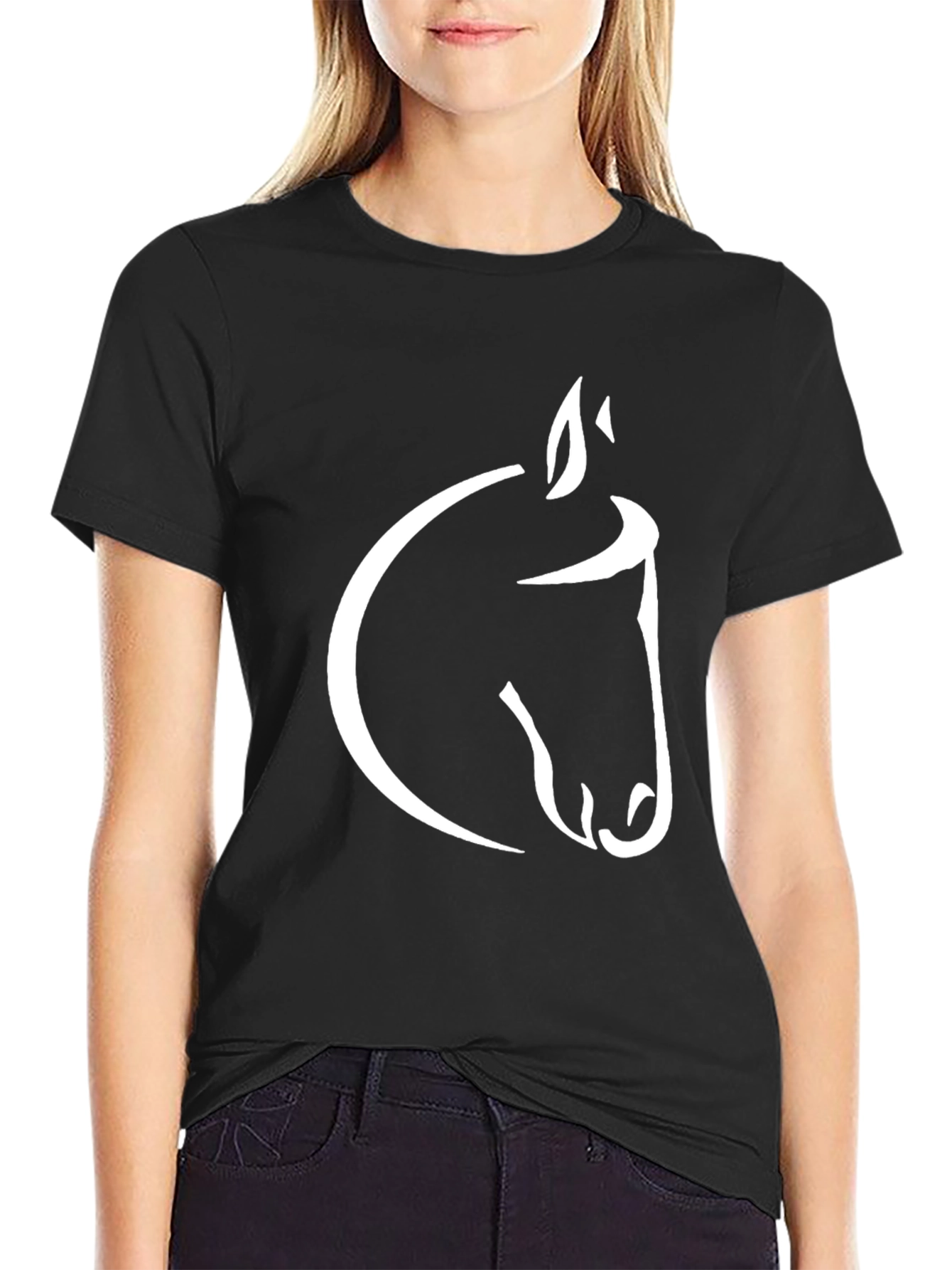 Black Horse Graphic Tee - Stylish Mens T-Shirt