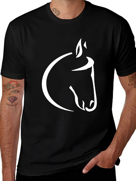 Black Horse Graphic Tee - Stylish Mens T-Shirt