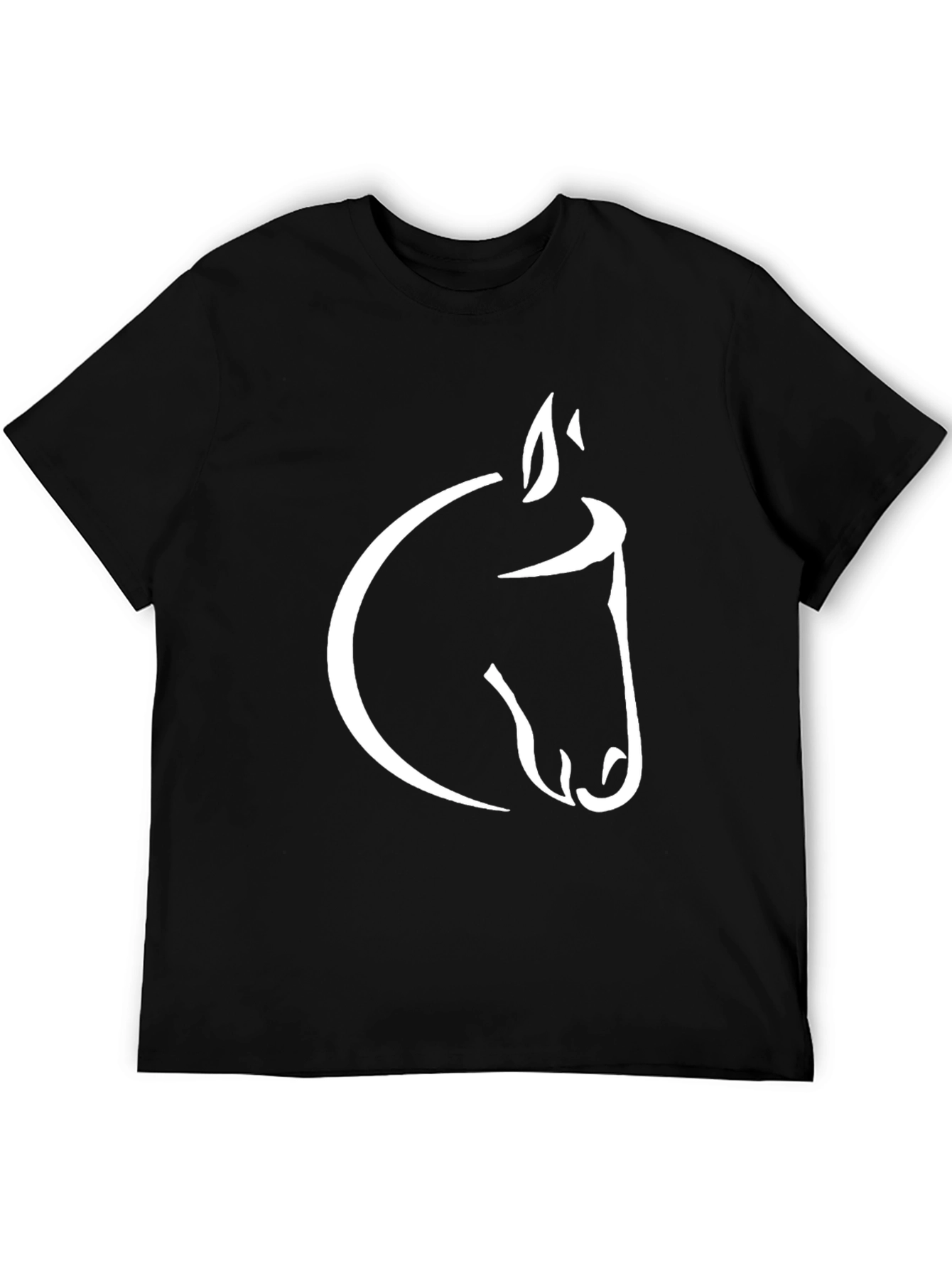 Black Horse Graphic Tee - Stylish Mens T-Shirt