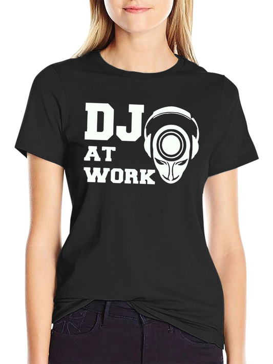 DJ at Work Graphic Print Black T-Shirt
