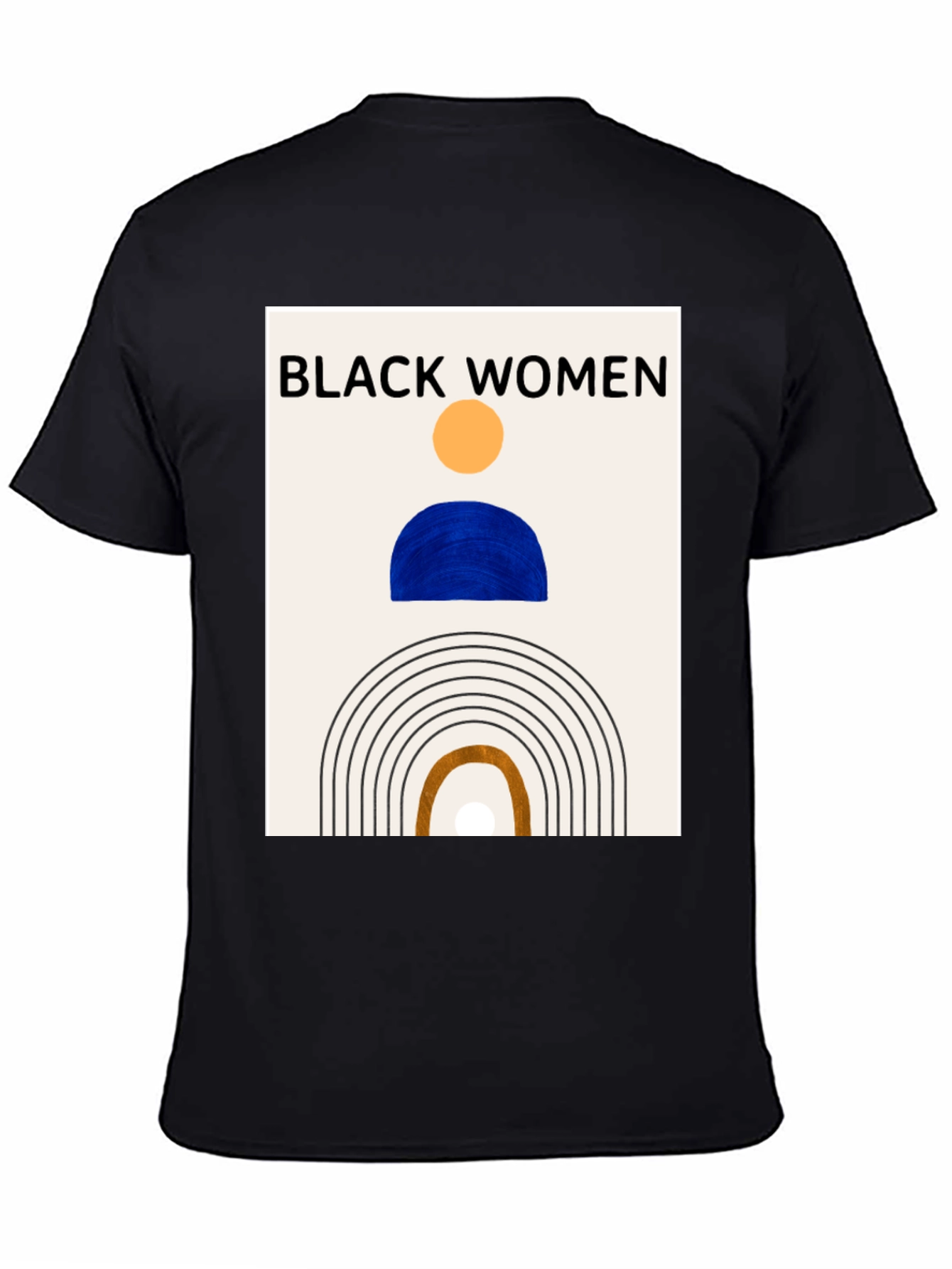 Black Women Graphic Tee - Modern Art T-Shirt