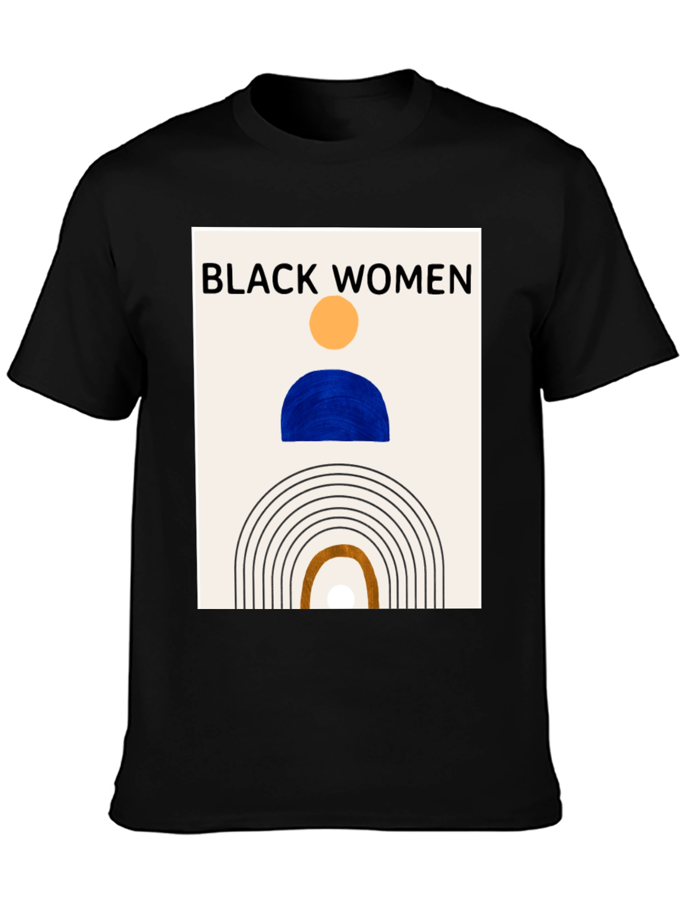 Black Women Graphic Tee - Modern Art T-Shirt