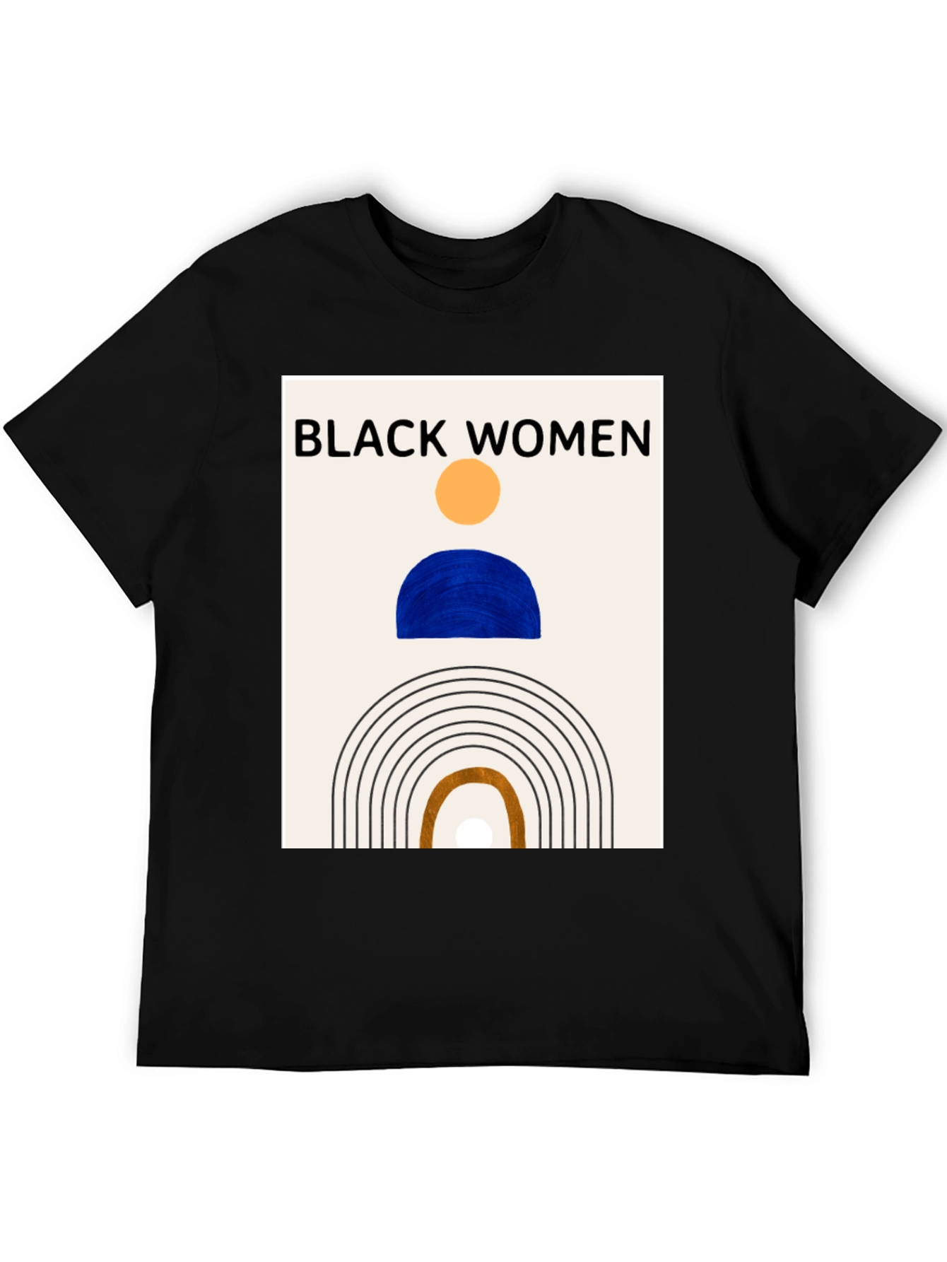 Black Women Graphic Tee - Modern Art T-Shirt