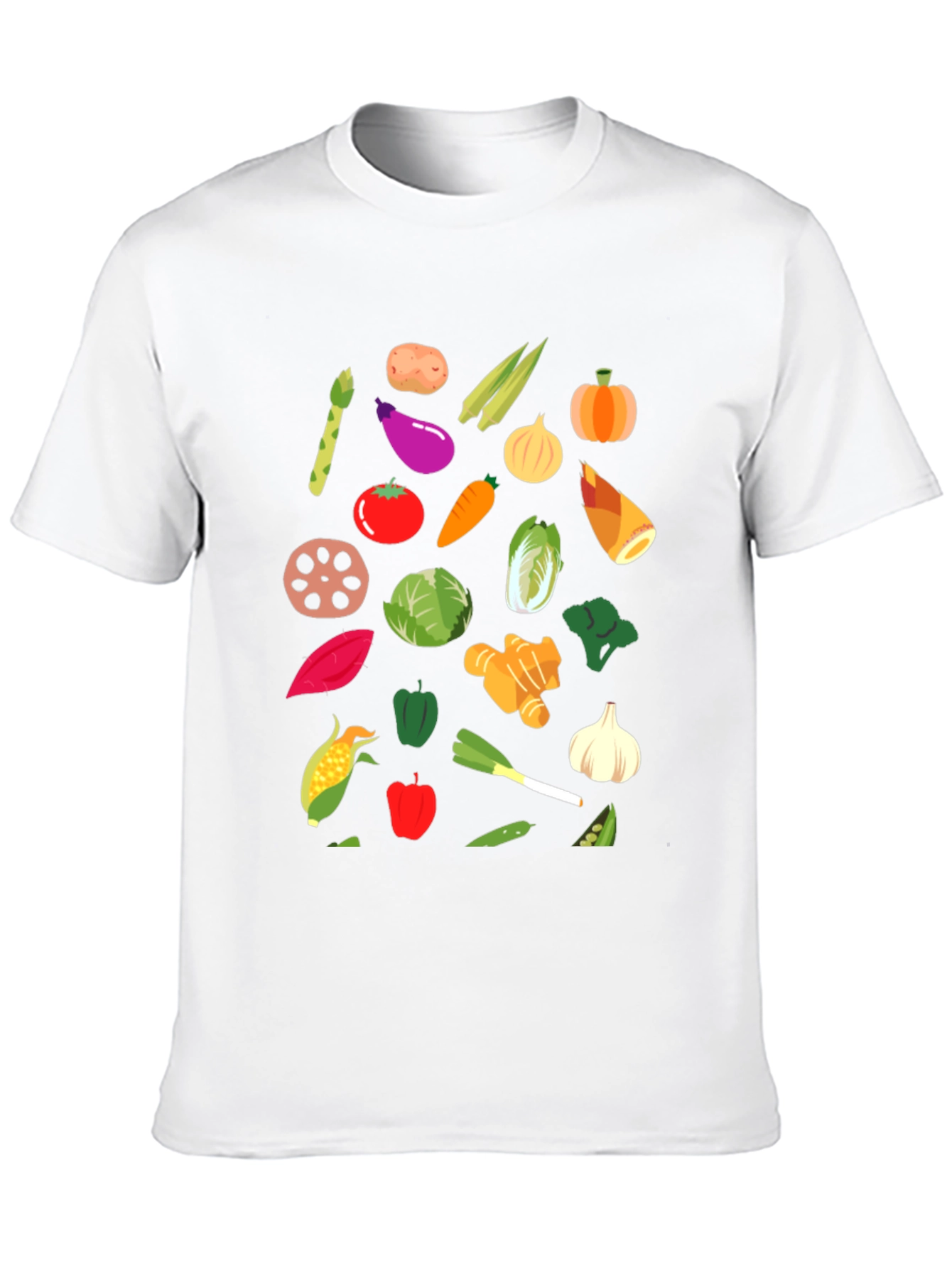 Vegetable Print Crew Neck T-Shirt