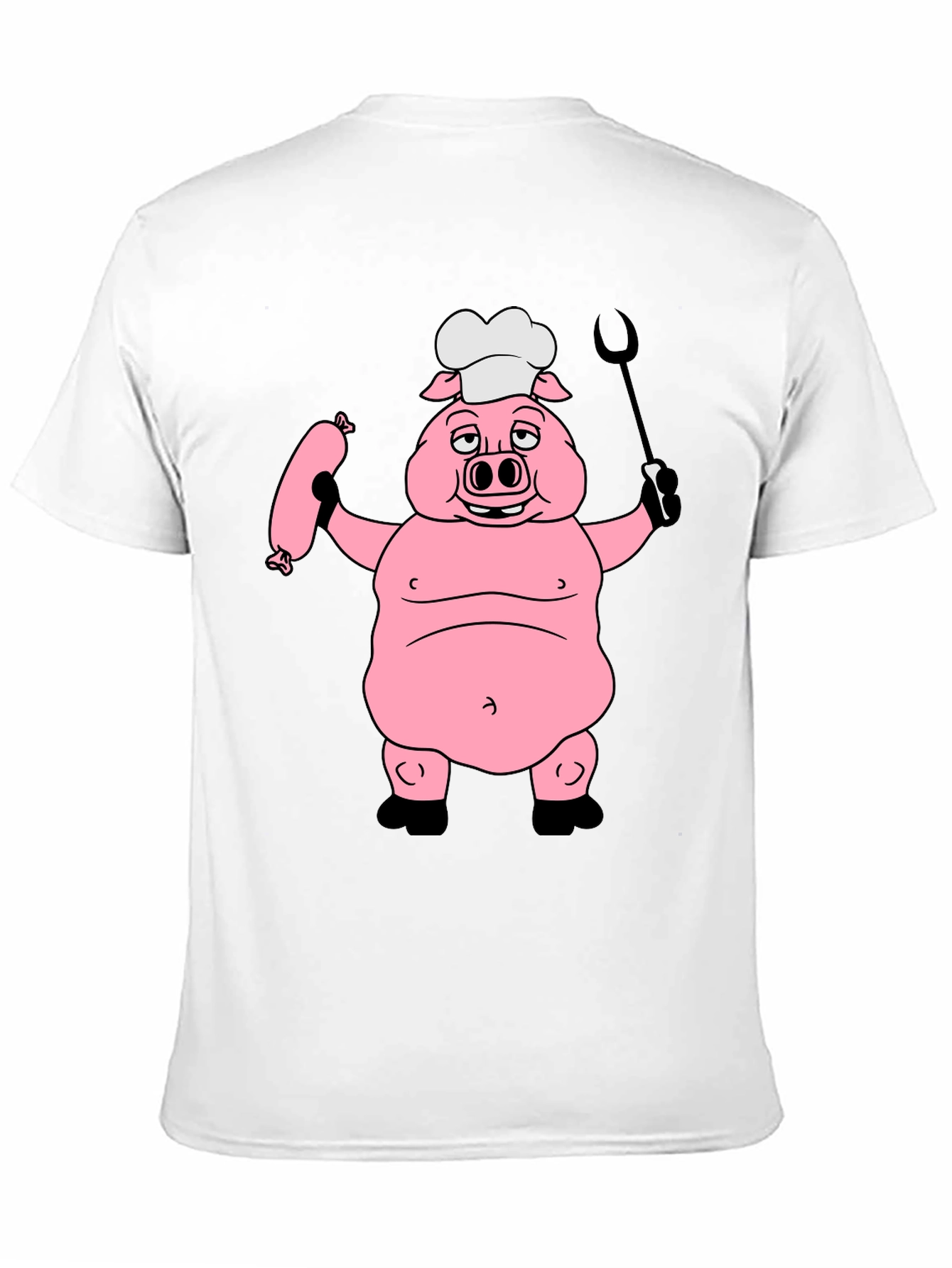 Chef Pig Graphic Tee - Black Cotton T-Shirt