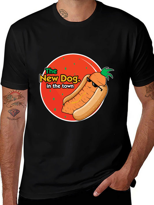 The New Dog in Town T-Shirt - Funny Carrot Hot Dog Graphic Tee
