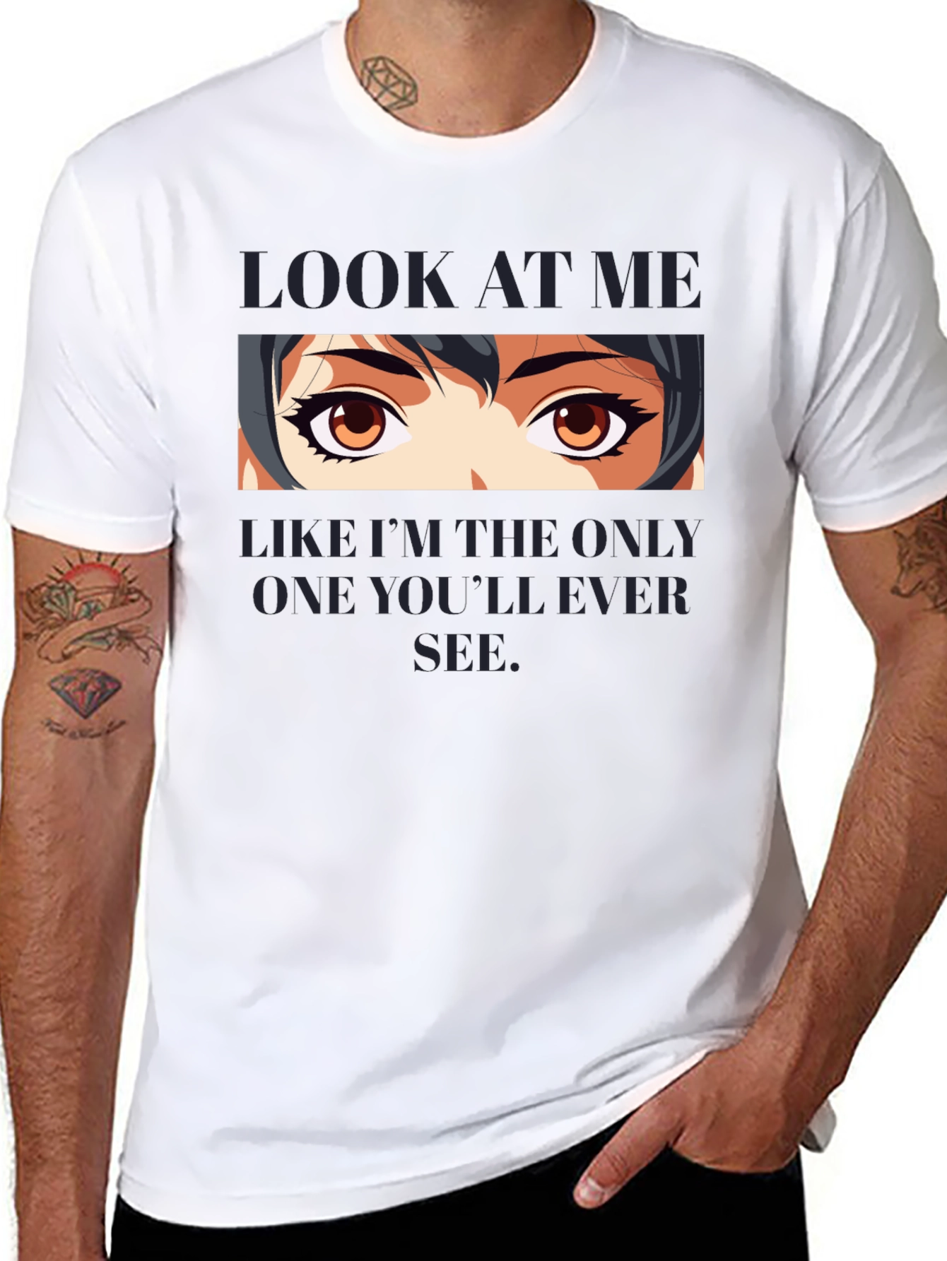Anime Eyes Graphic T-Shirt - Look At Me