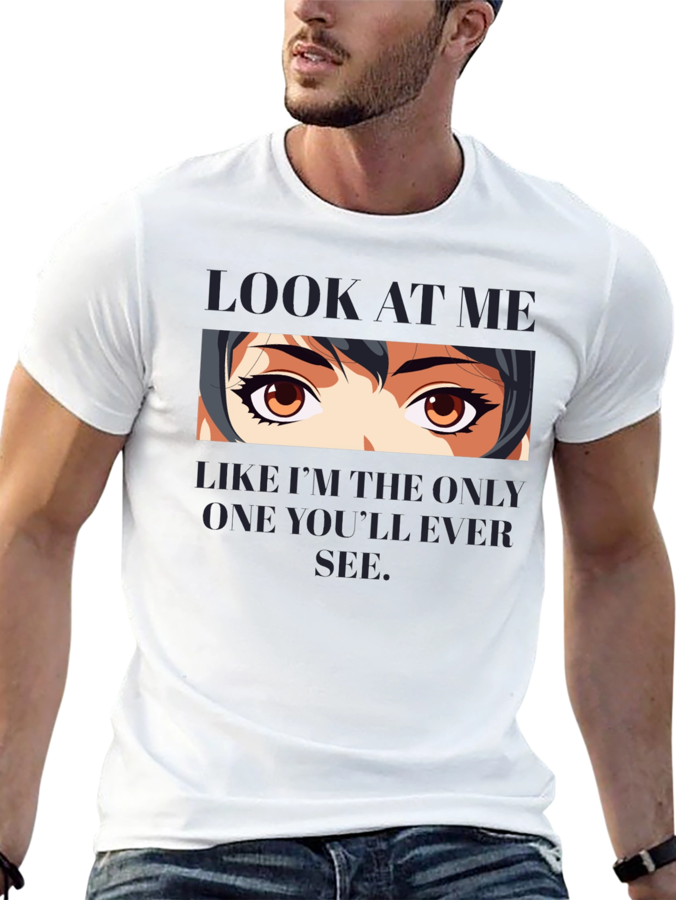 Anime Eyes Graphic T-Shirt - Look At Me