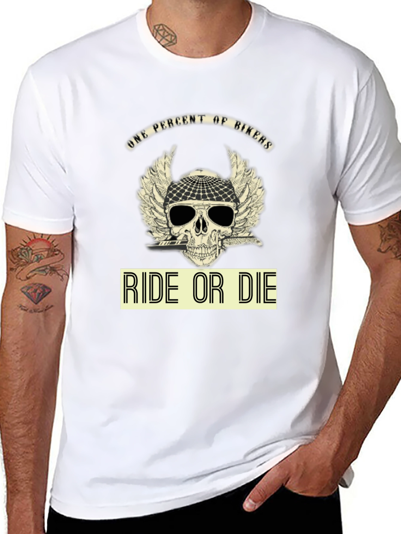 Ride or Die Biker T-Shirt - Skull Design