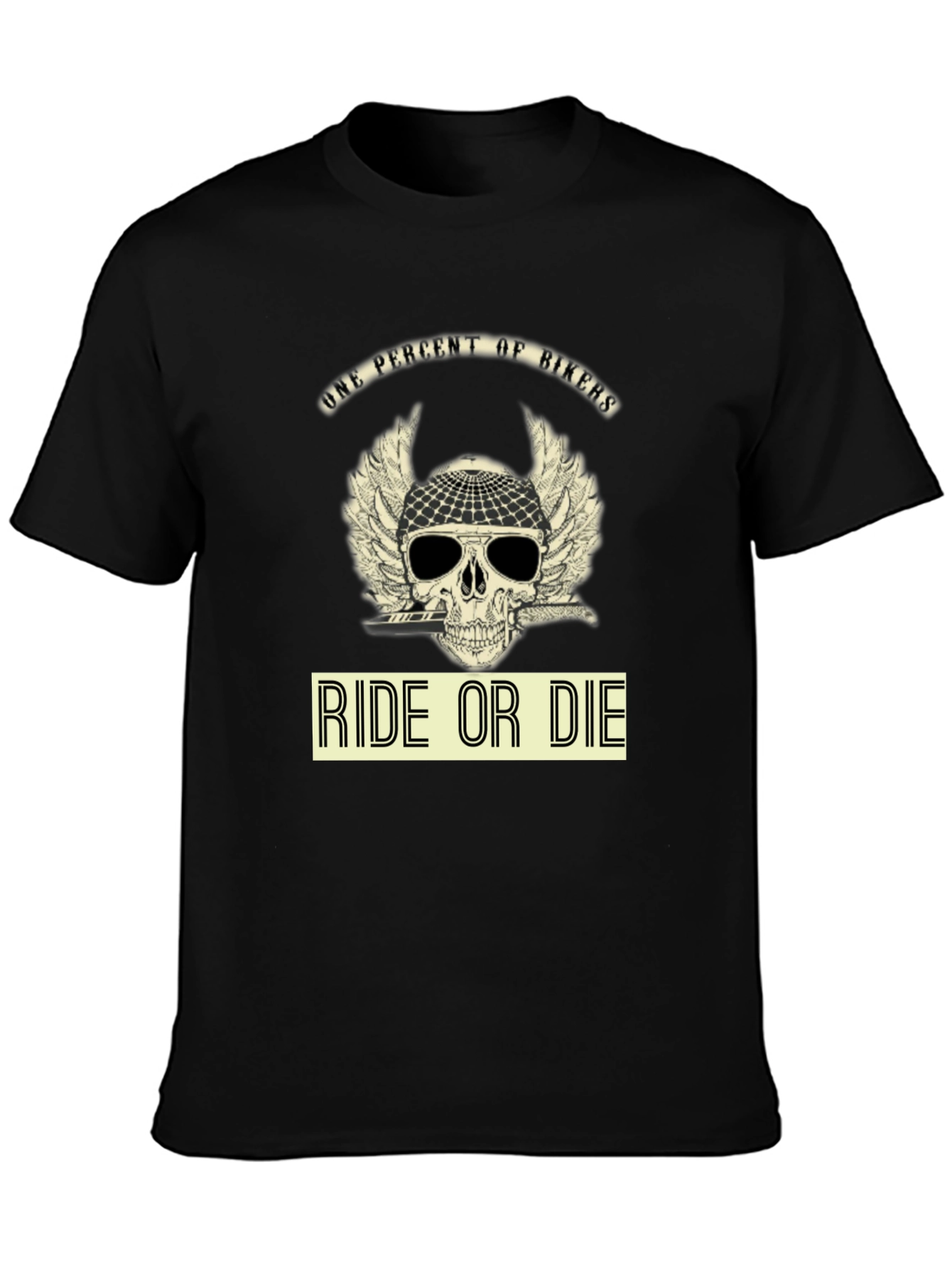 Ride or Die Biker T-Shirt - Skull Design