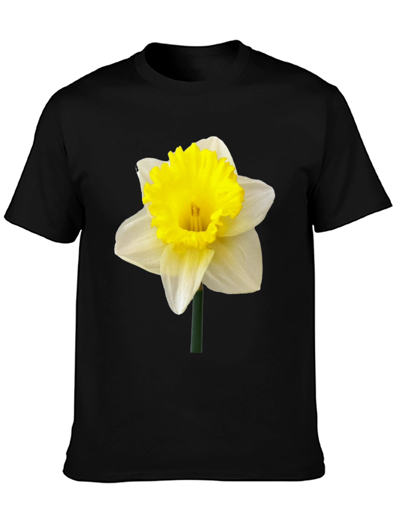 Daffodil Flower Graphic T-Shirt - Black Casual Tee
