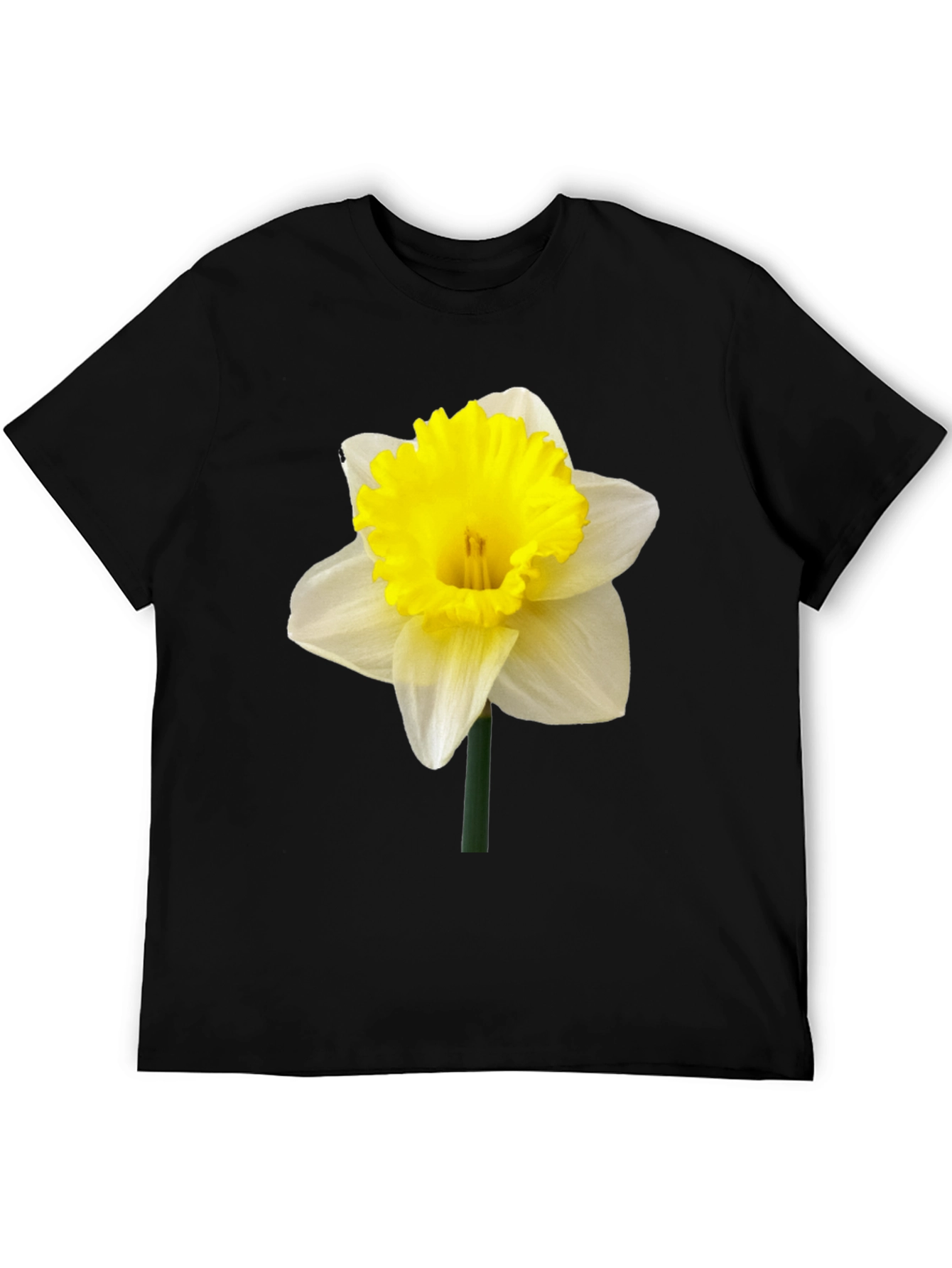 Daffodil Flower Graphic T-Shirt - Black Casual Tee