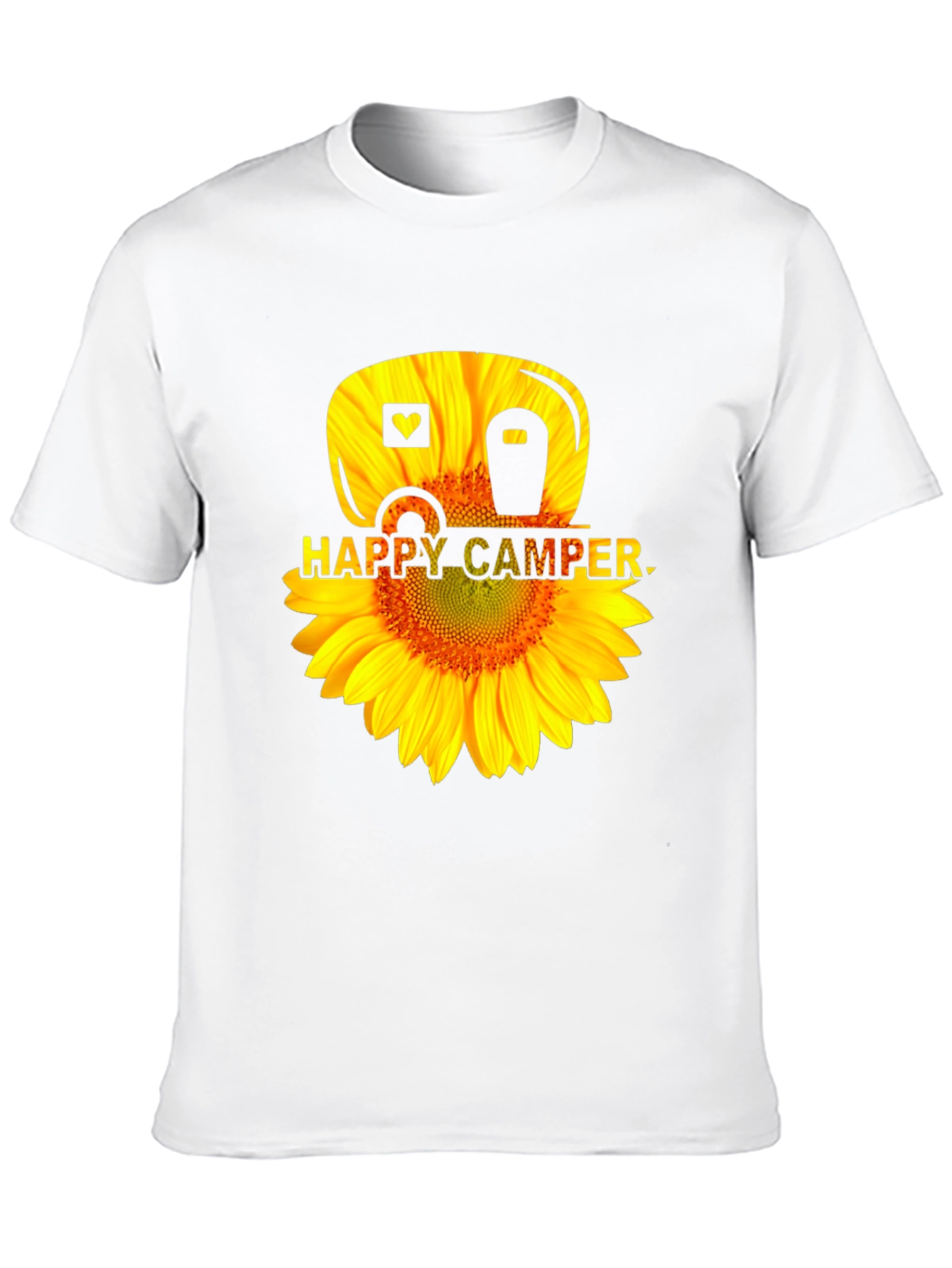 Happy Camper Sunflower Graphic Tee - Black
