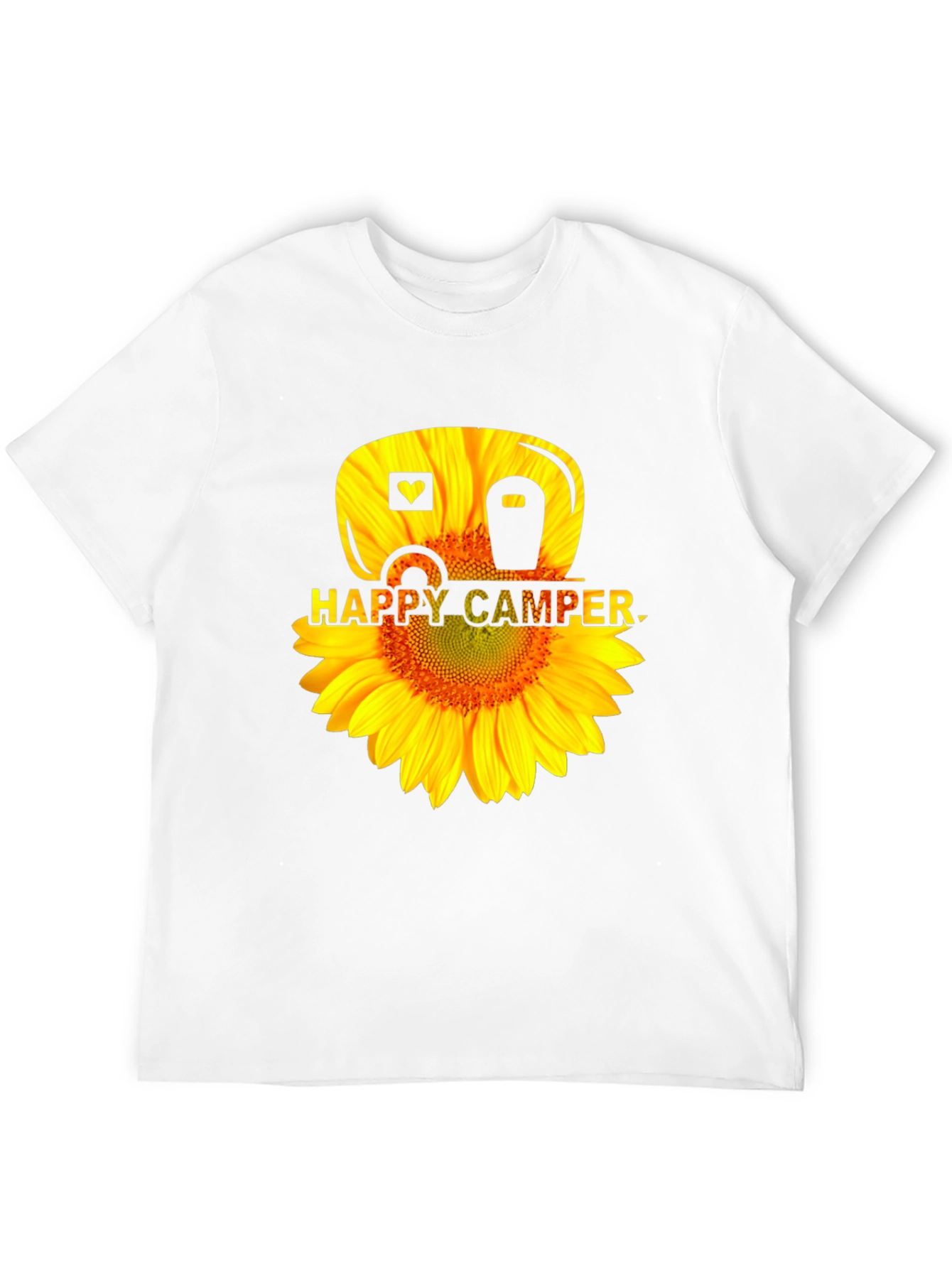 Happy Camper Sunflower Graphic Tee - Black