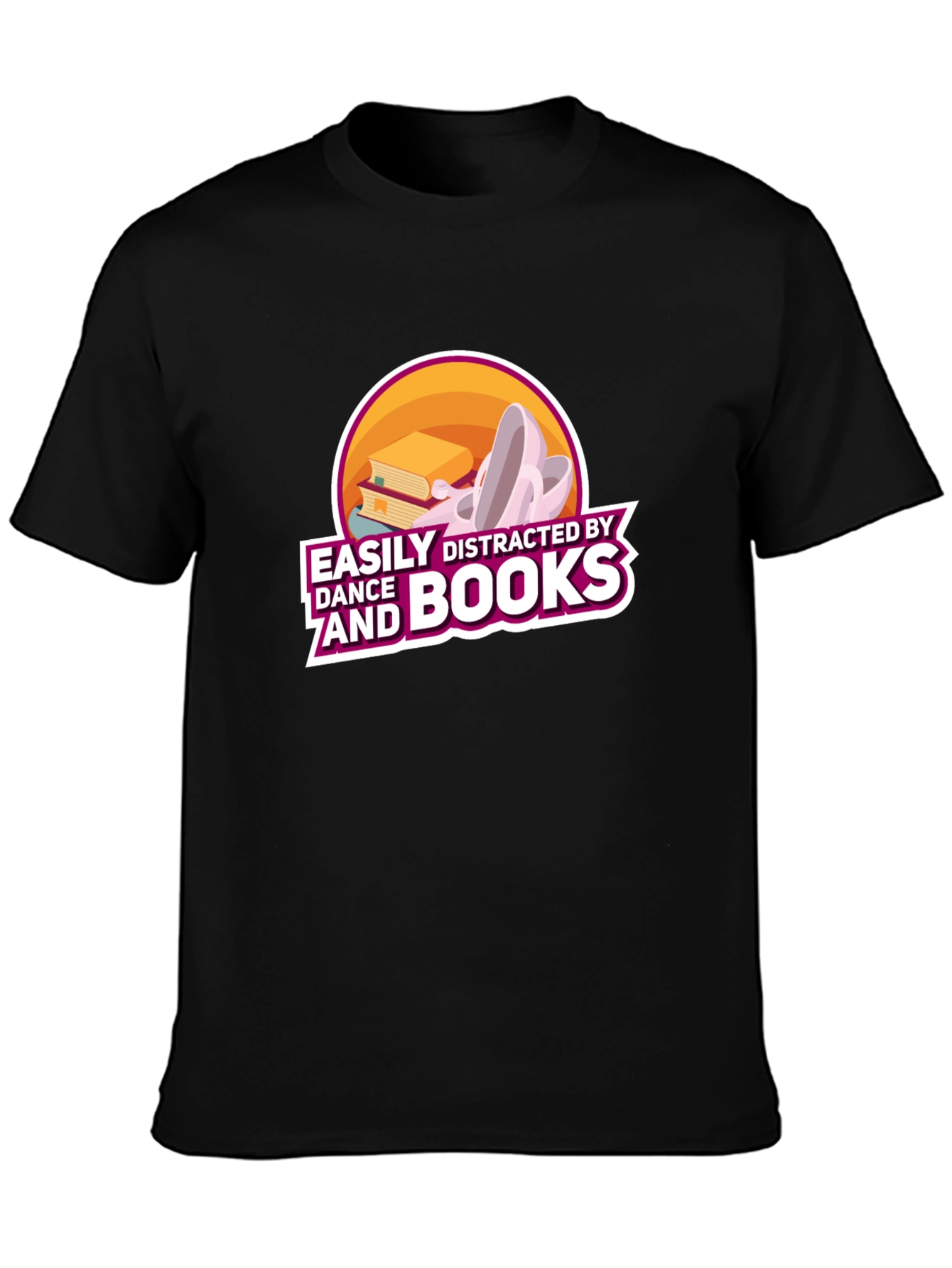 Easily Distracted By Dance and Books Graphic Tee