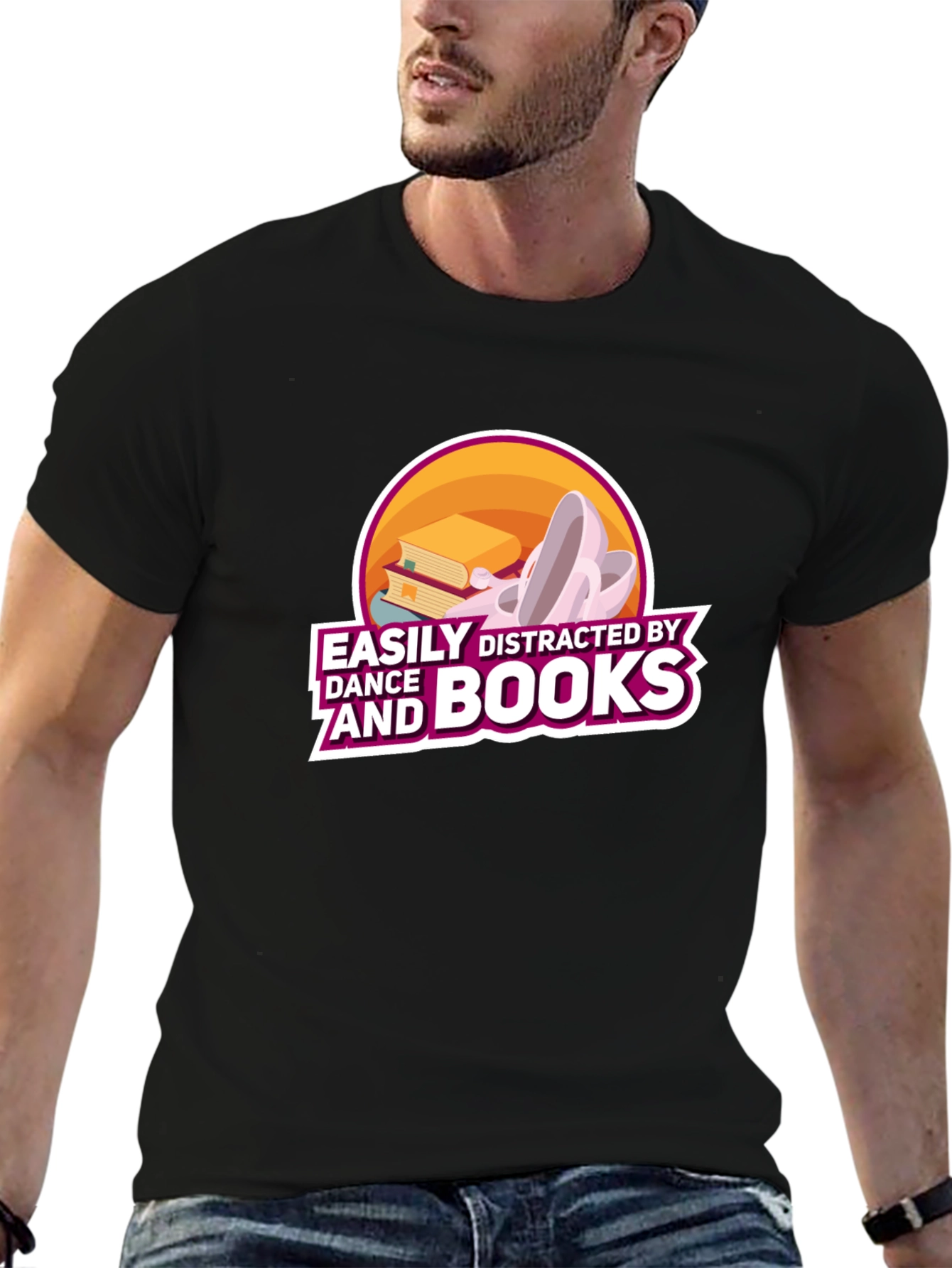 Easily Distracted By Dance and Books Graphic Tee