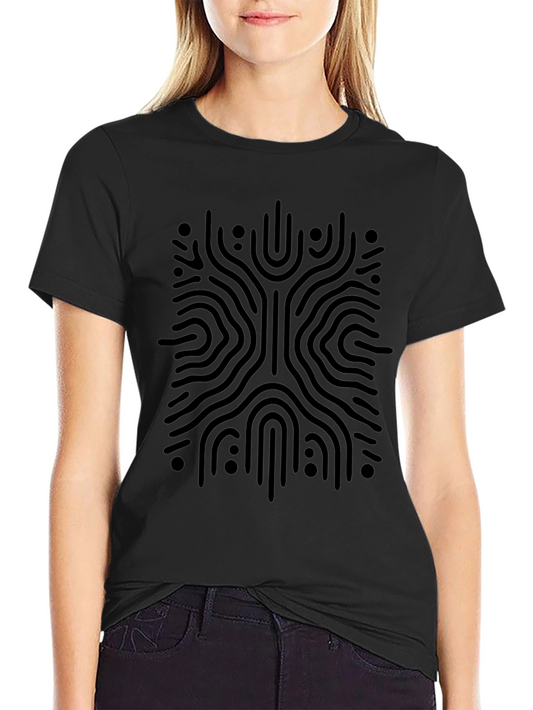 Abstract Pattern Black Graphic Tee