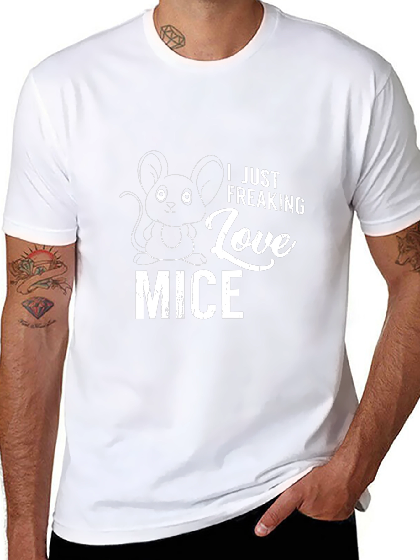 I Just Freaking Love Mice Black T-Shirt
