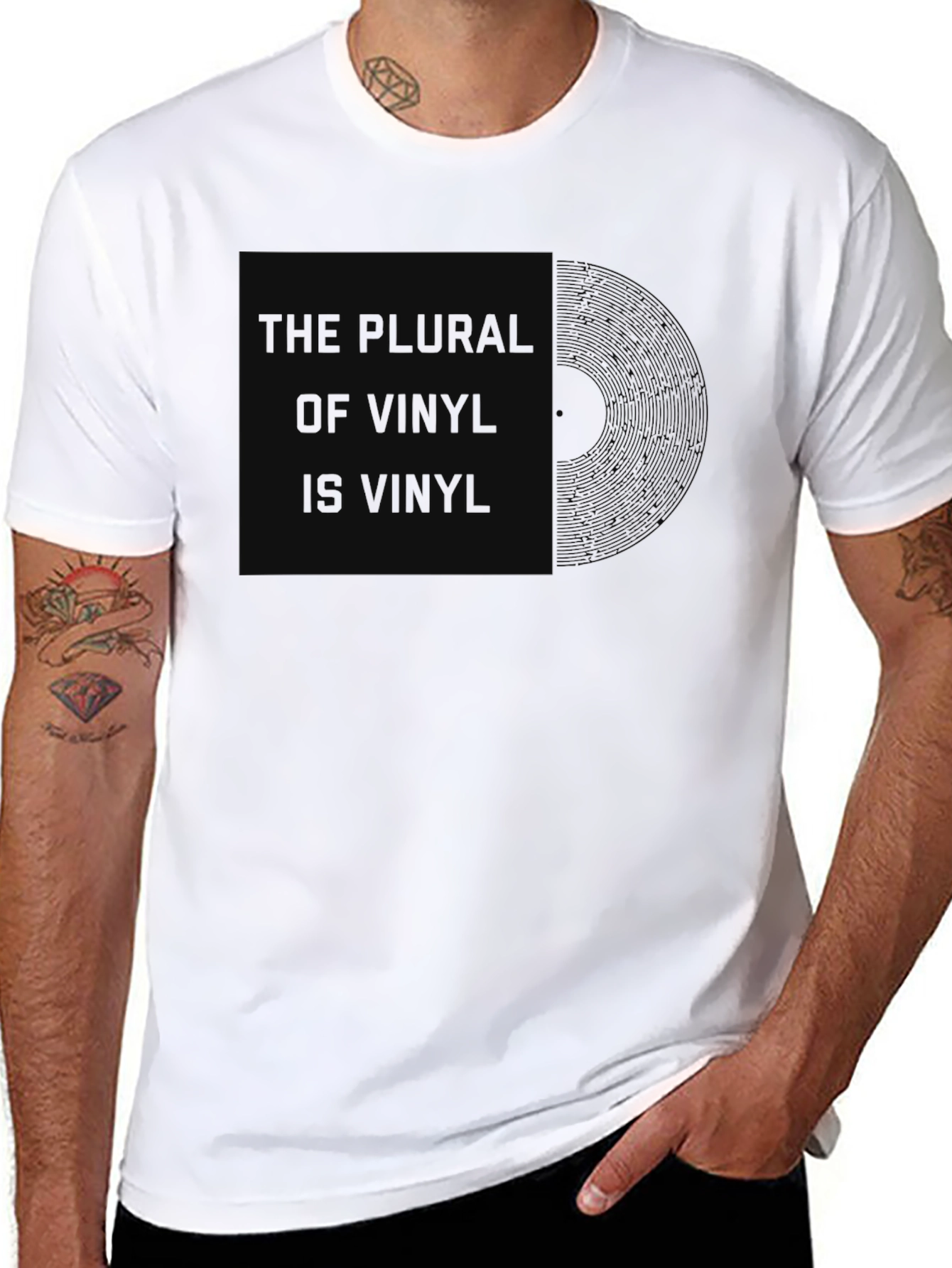 Vinyl Lovers T-Shirt: The Plural of Vinyl Is Vinyl