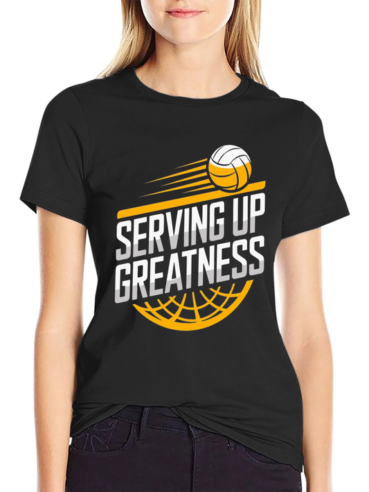 Serving Up Greatness Volleyball Graphic T-Shirt